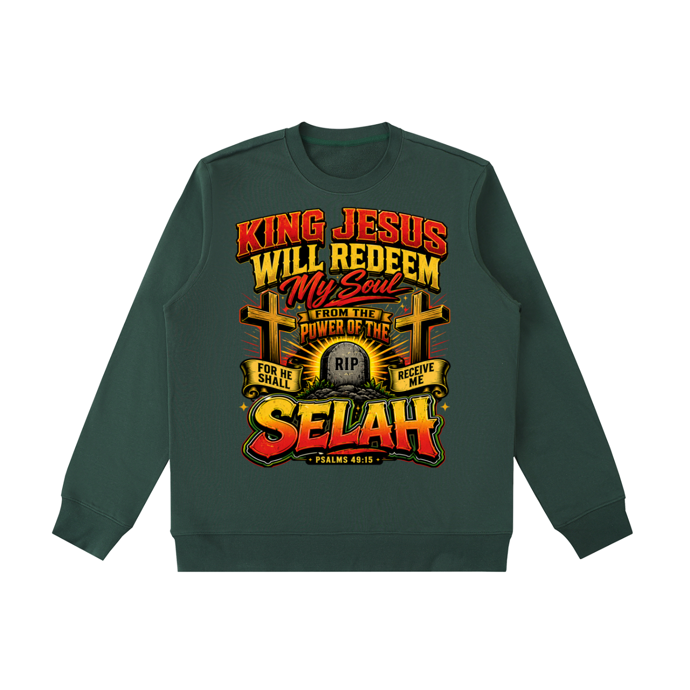 Psalms 49:15 Essential Heavyweight Crewneck  Sweatshirt