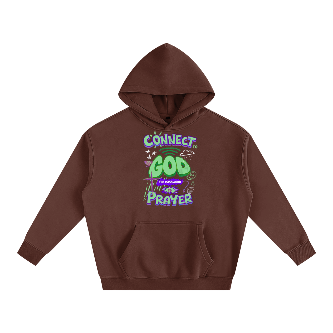 "Connect with God" Oversize Fleeced Hoodie