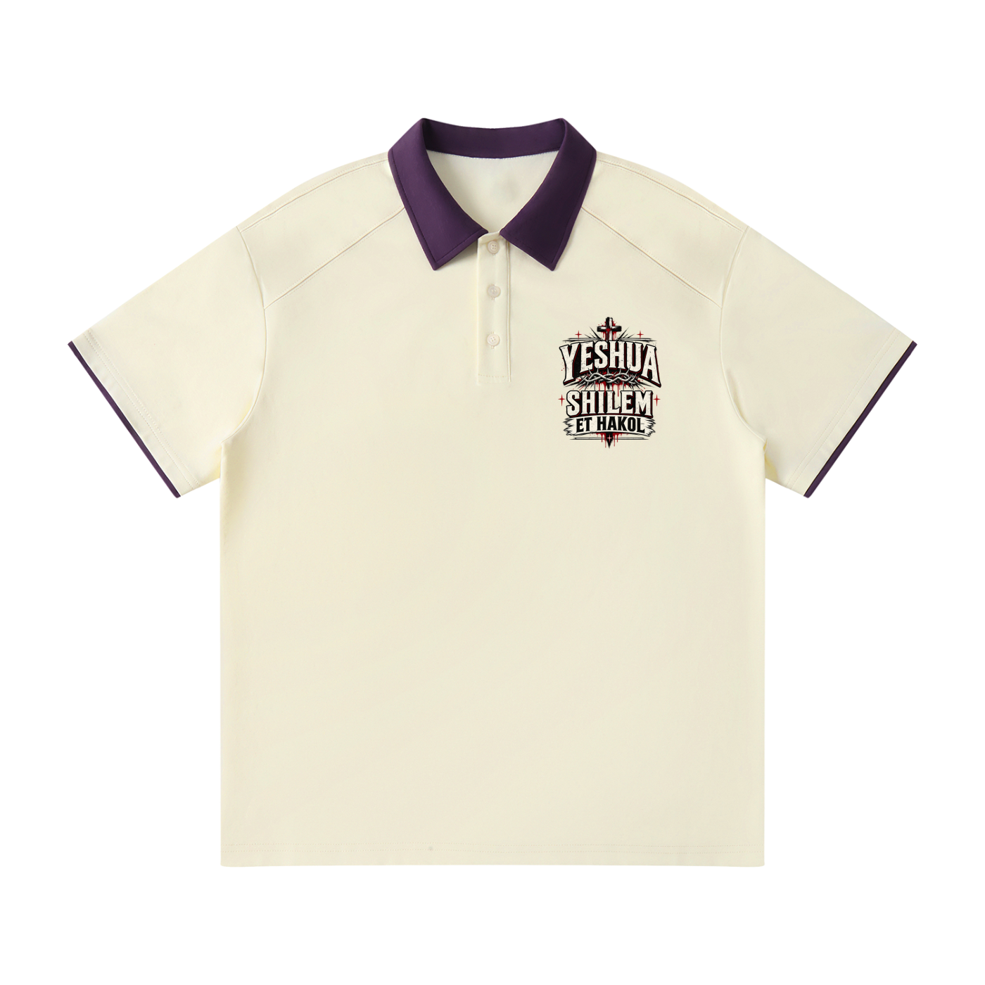 Yeshua paid it all Contrast Collar Raglan Polo Shirt