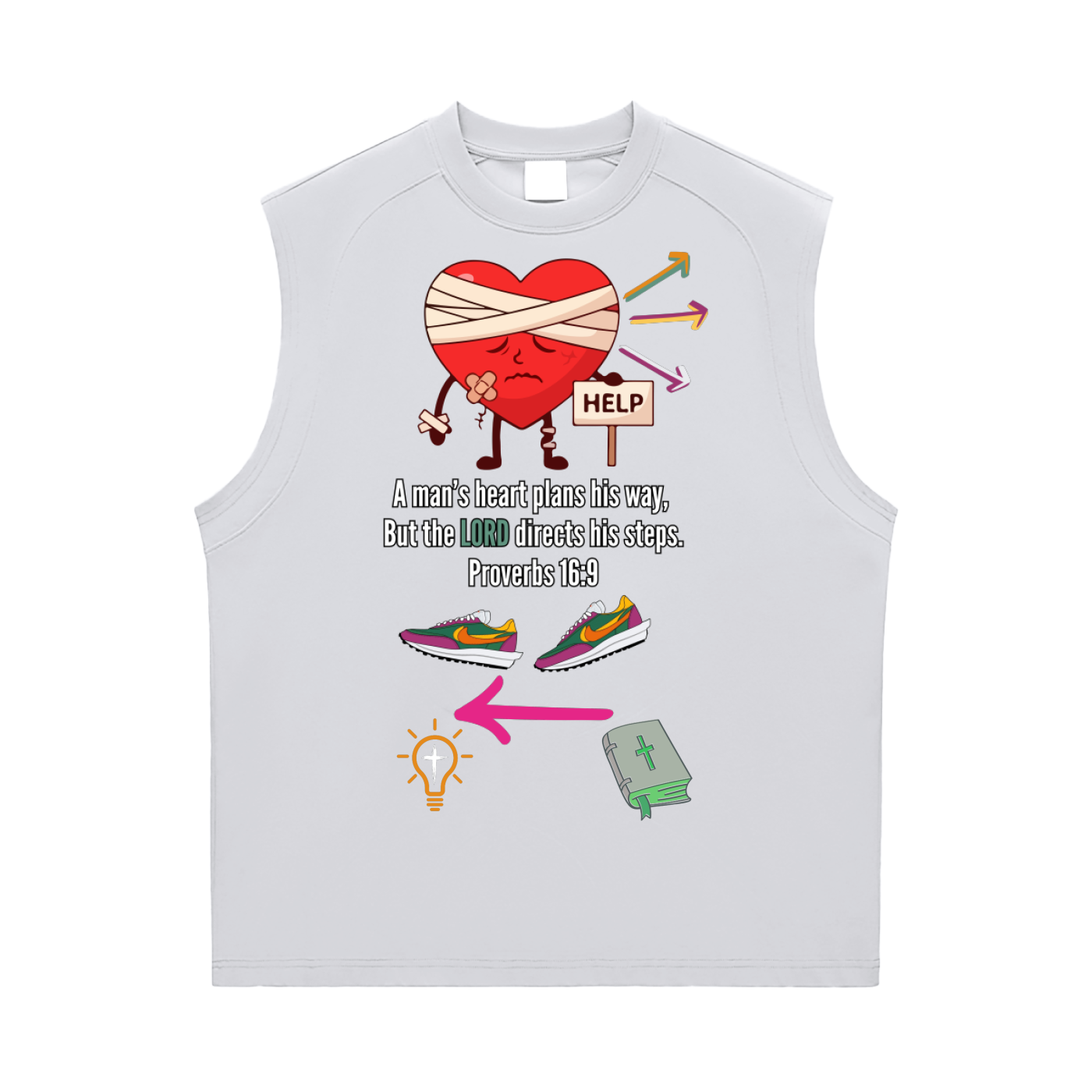 Proverbs 16:9 Sorona Quick-Dry Cooling Tank Top