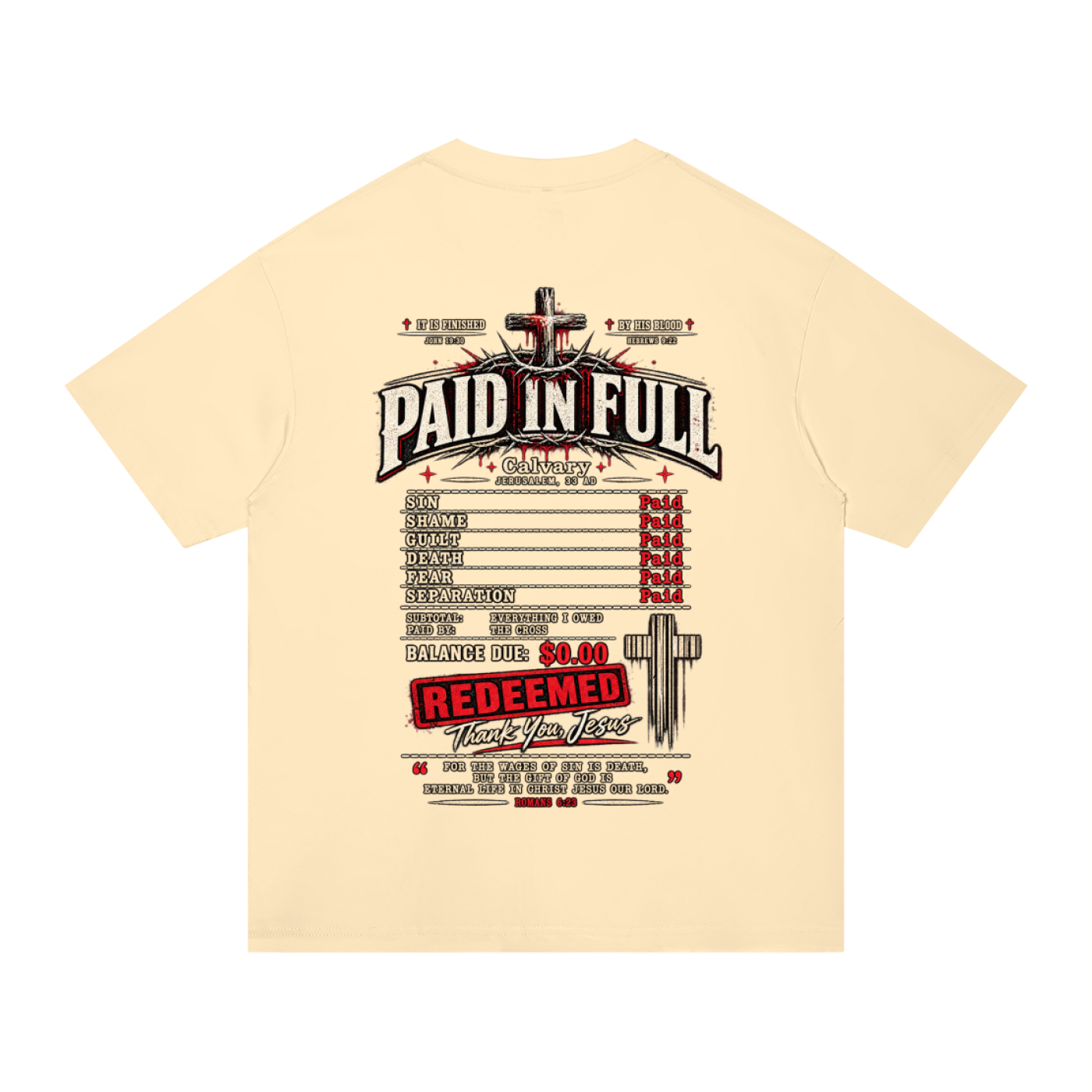 Yeshua Paid it All hebrew Unisex Regular Fit Cotton T-Shirt