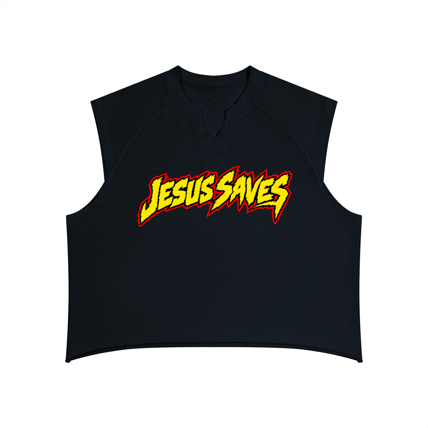 Jesus Saves Men’s Boxy Raw Hem Tank Top