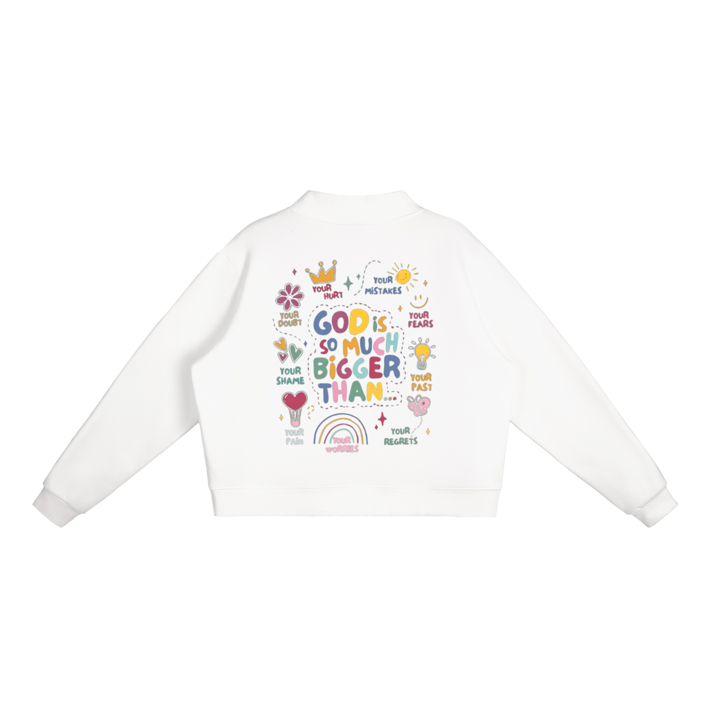 "God is Bigger" Women's Essential Fleece Mid-Neck Crew Sweatshirt