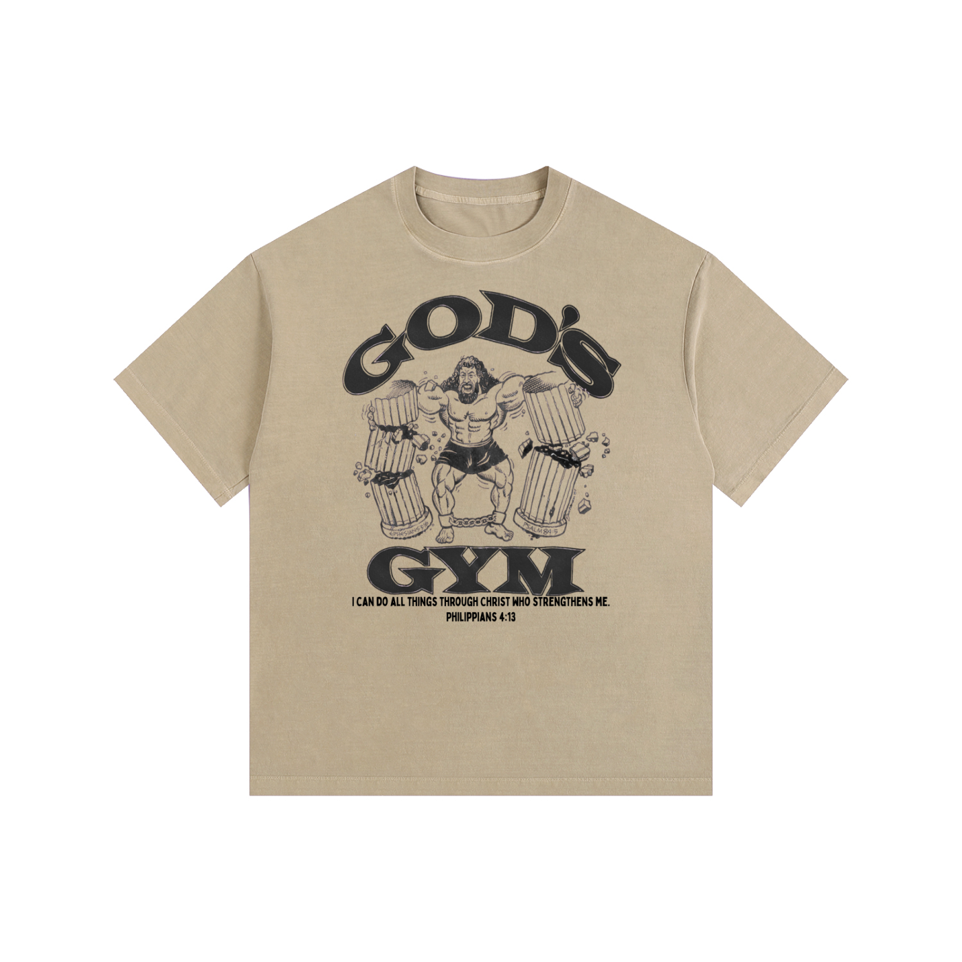 God's Gym Vintage Washed Oversized Cotton T-Shirt