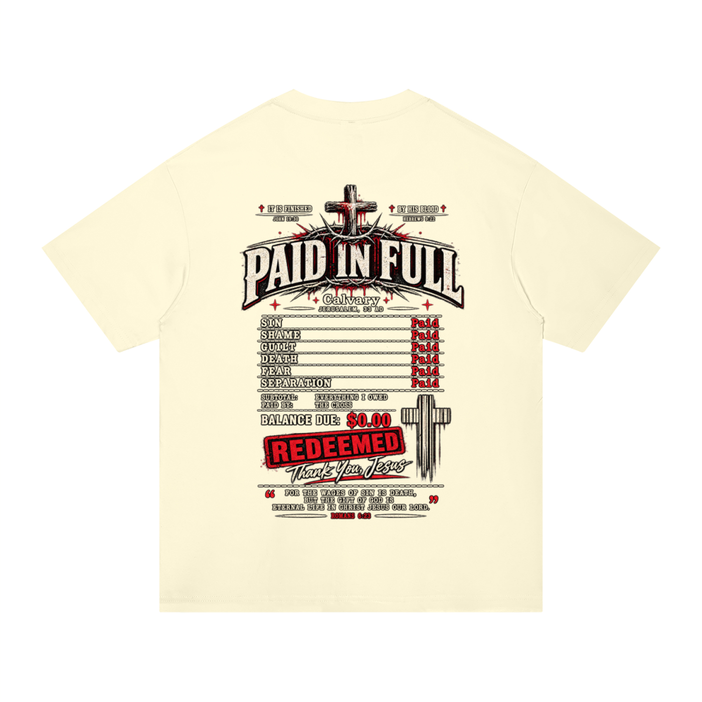 Yeshua Paid it All hebrew Unisex Regular Fit Cotton T-Shirt