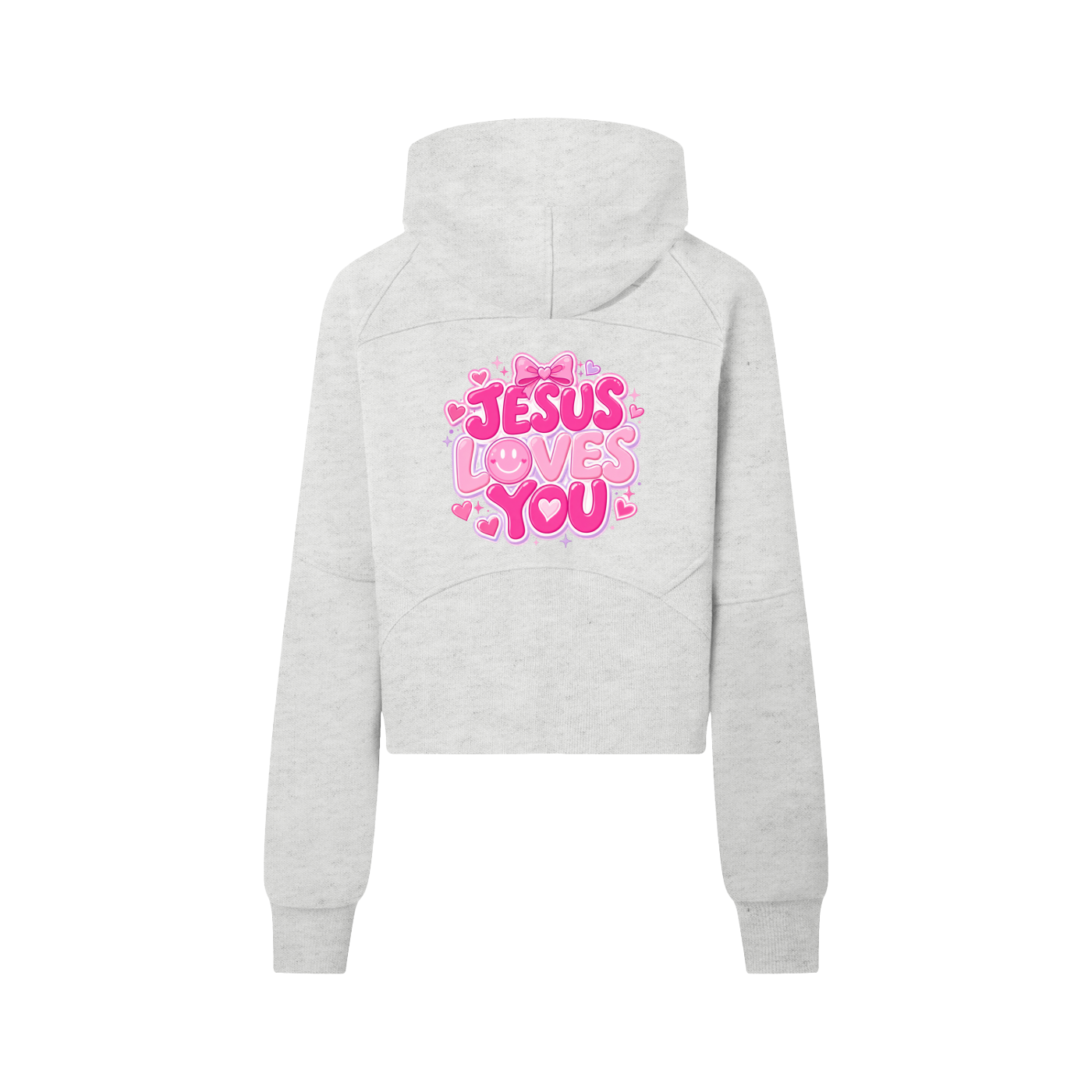 Jesus Loves You Cropped Half-Zip Hoodie