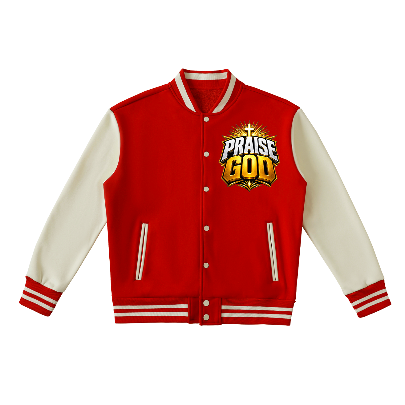 Psalm 34:1 Two-Tone Fleeced Varsity Jacket