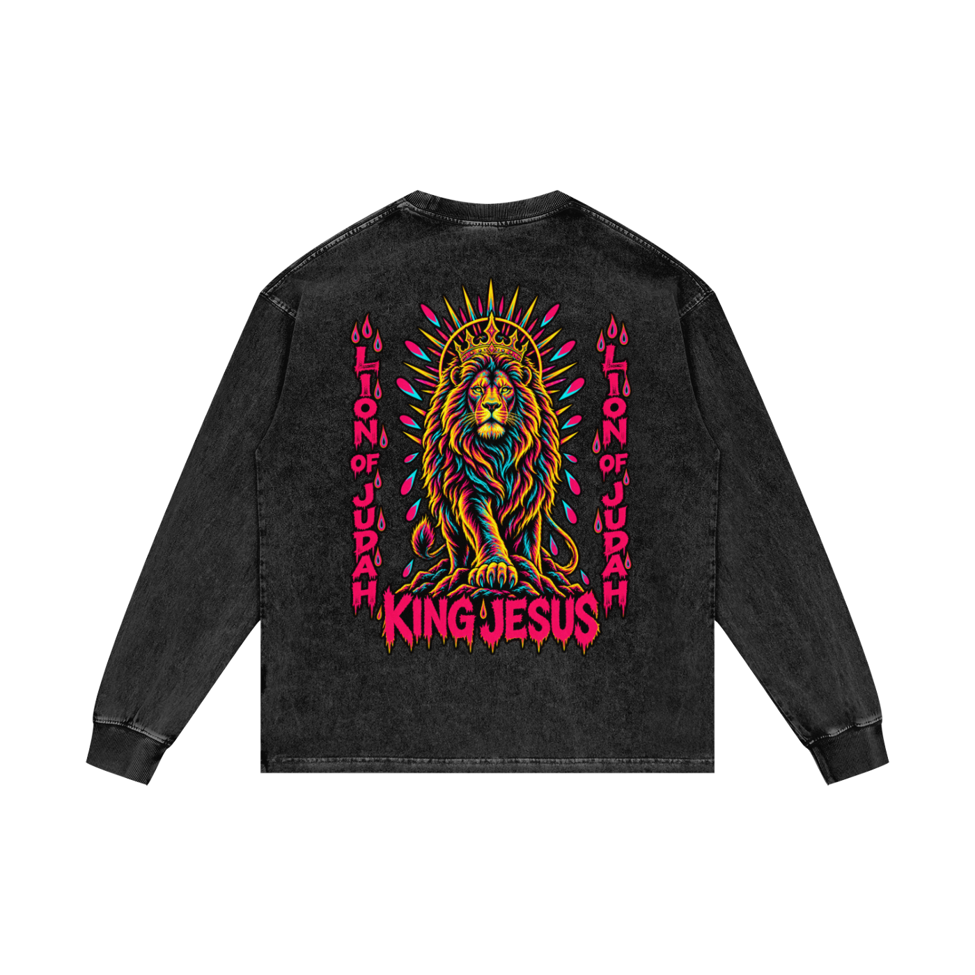 Lion and the Lamb Acid Wash Oversize Long Sleeve T-Shirt