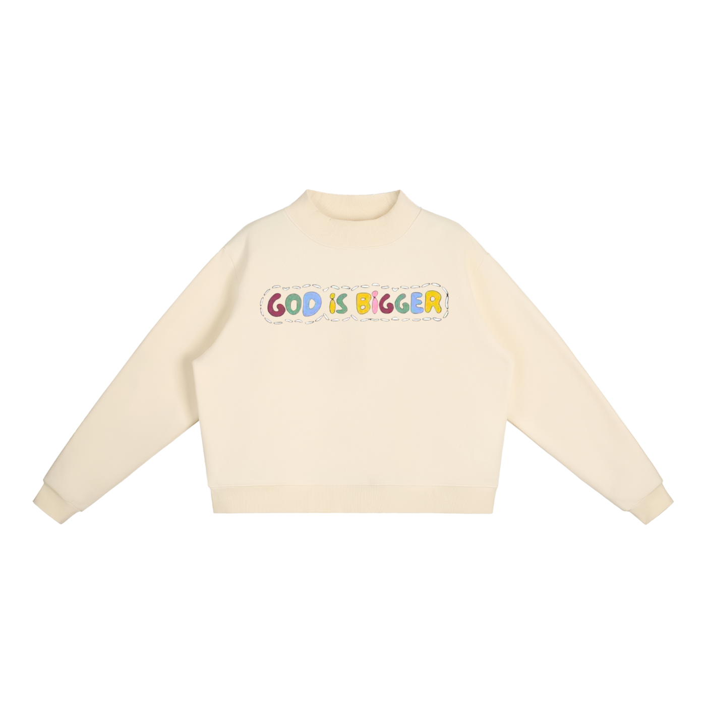 "God is Bigger" Women's Essential Fleece Mid-Neck Crew Sweatshirt