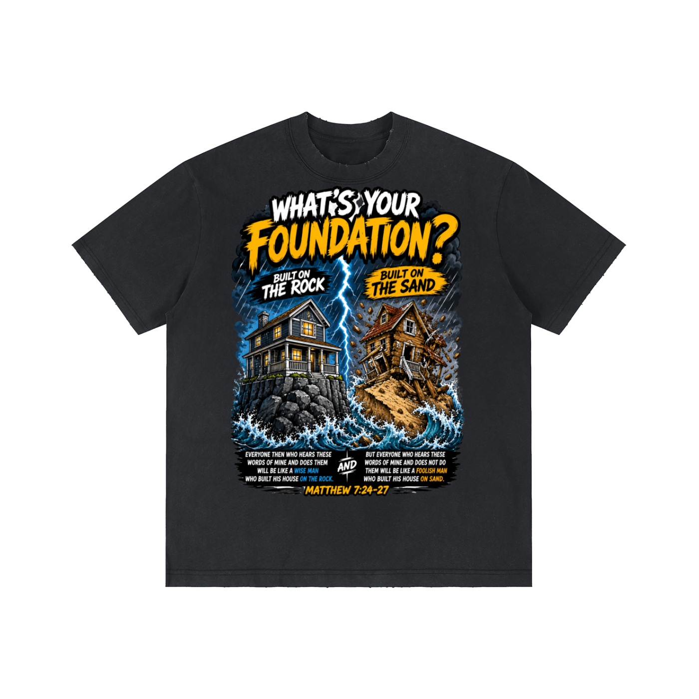 What's Your Foundation? Unisex Vintage Wash Distressed T-Shirt