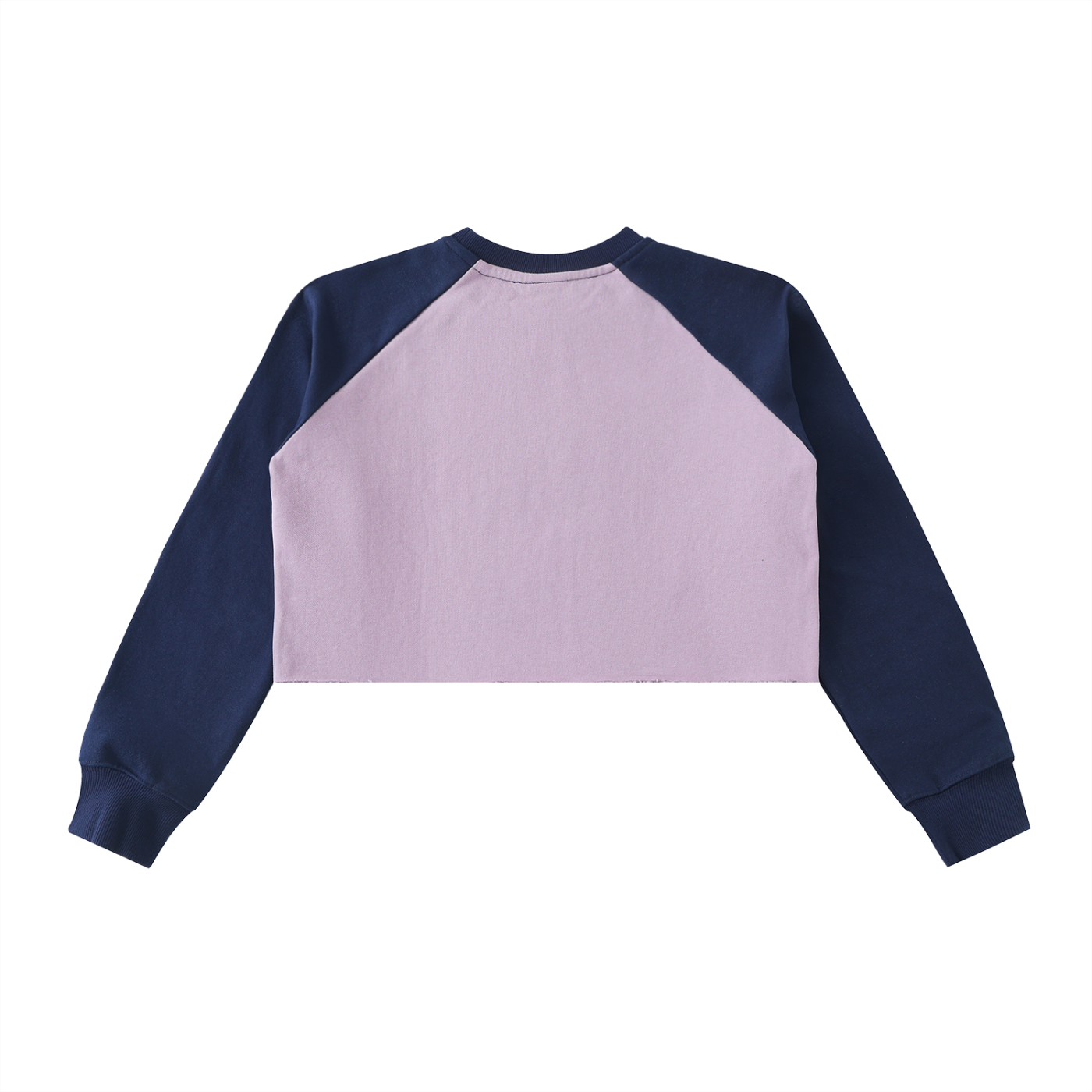 "He's with me" Raw-Hem Color-Block Raglan Crop Sweatshirt