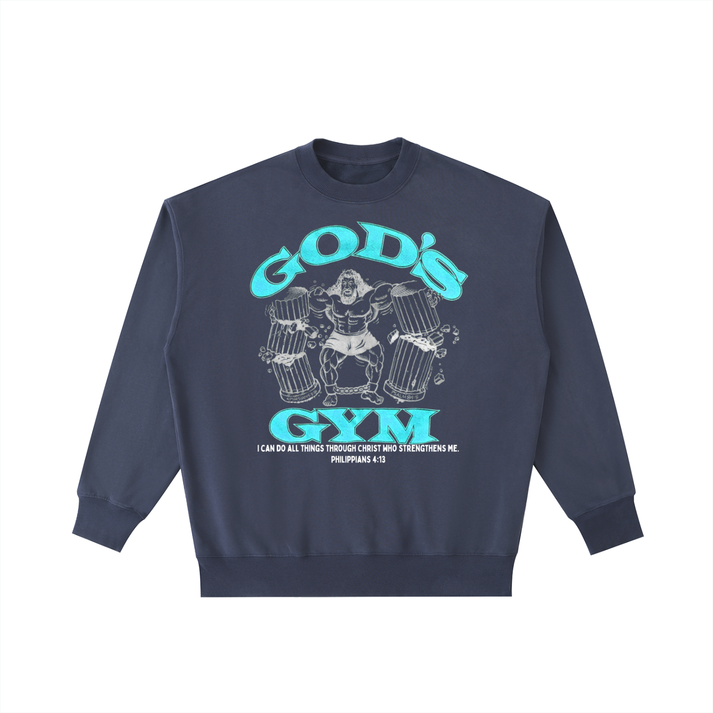 God's Gym Vintage Washed Heavyweight Crewneck Sweatshirt