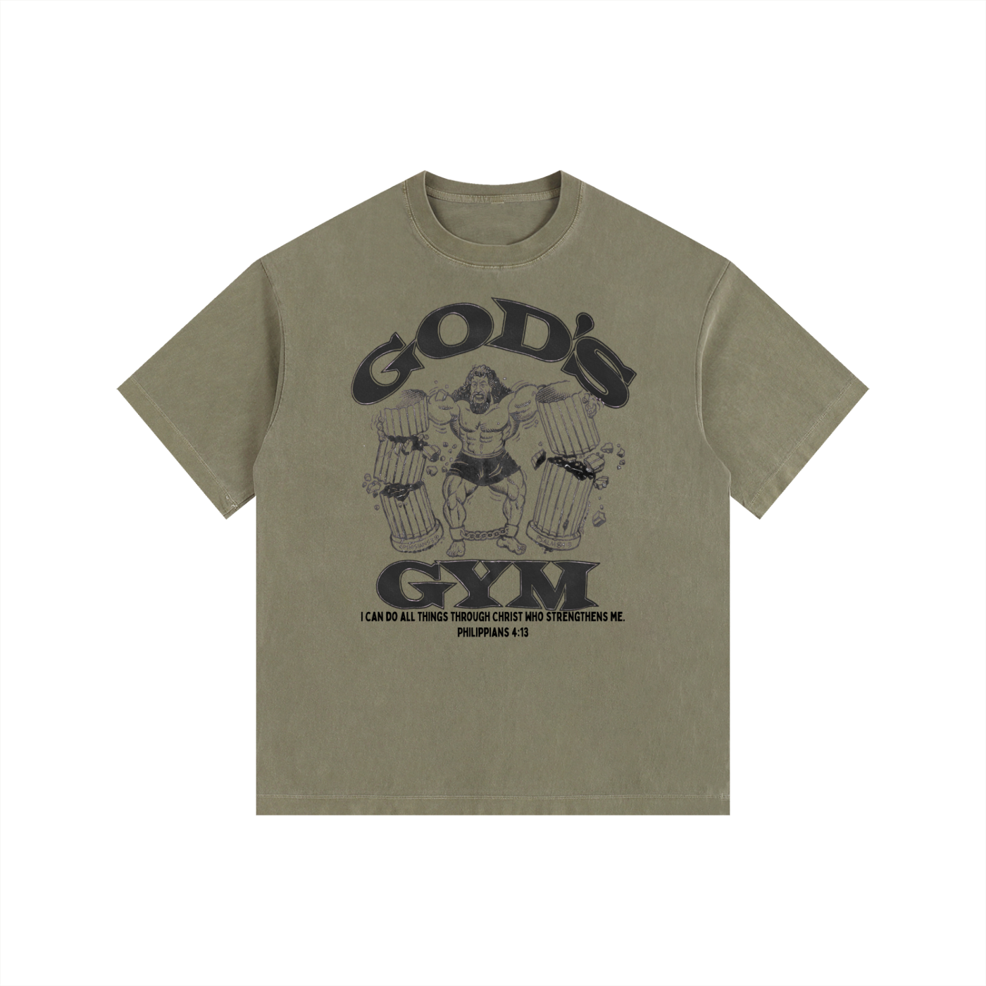 God's Gym Vintage Washed Oversized Cotton T-Shirt