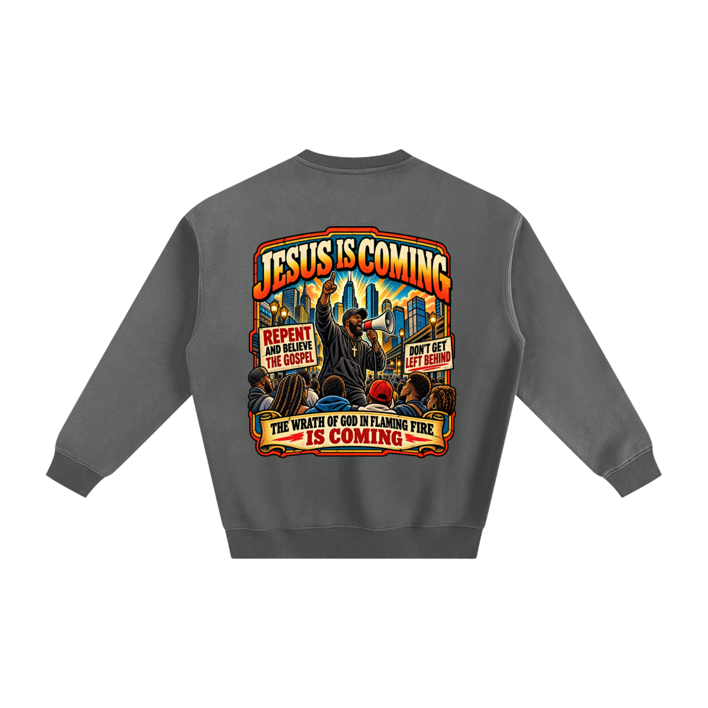 Warning before destruction Fleeced Sweatshirt