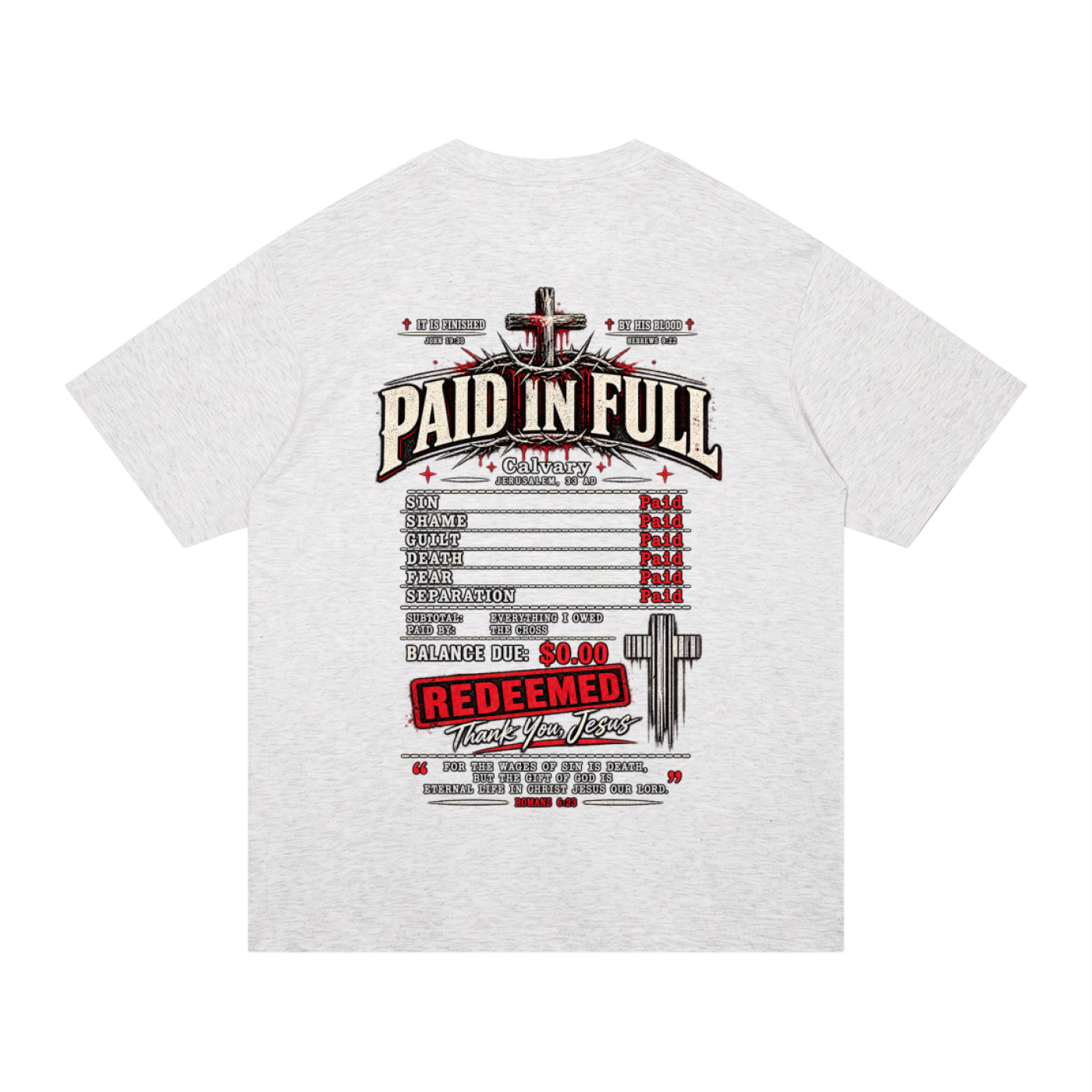 Yeshua Paid it All hebrew Unisex Regular Fit Cotton T-Shirt