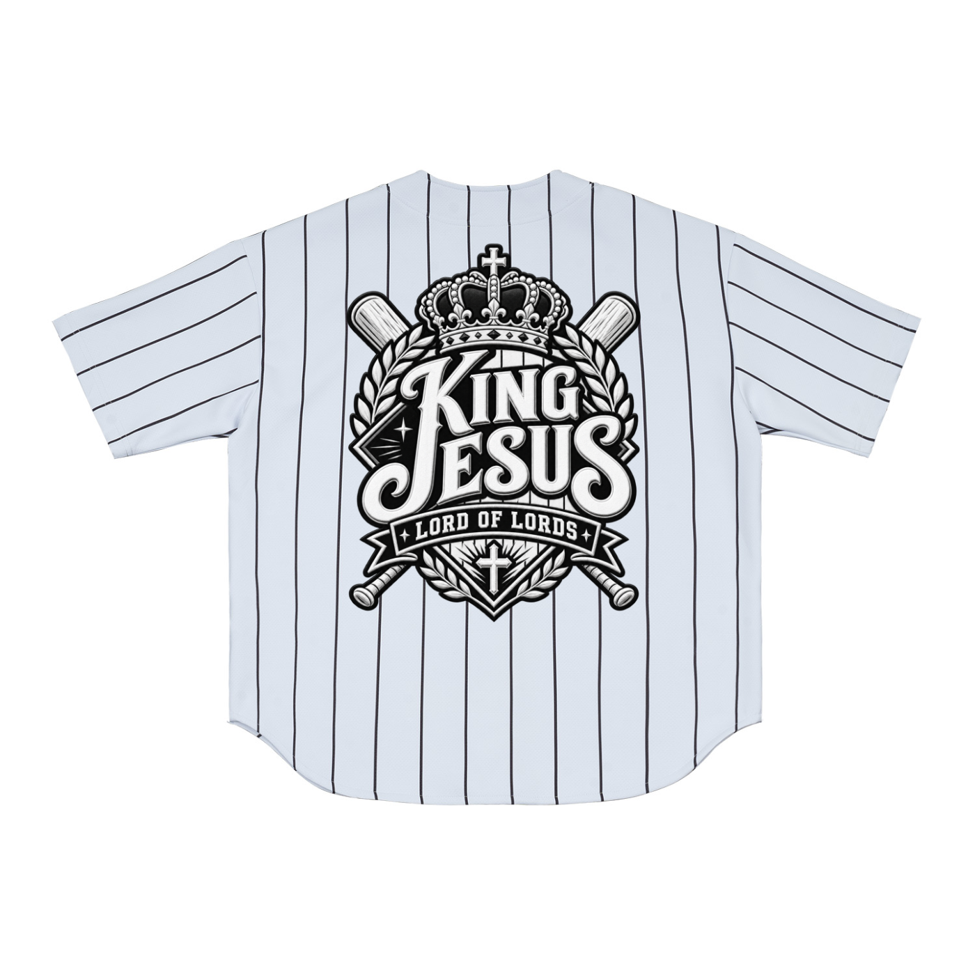 King Jesus Lord of Lords Pinstripe Baseball Jersey