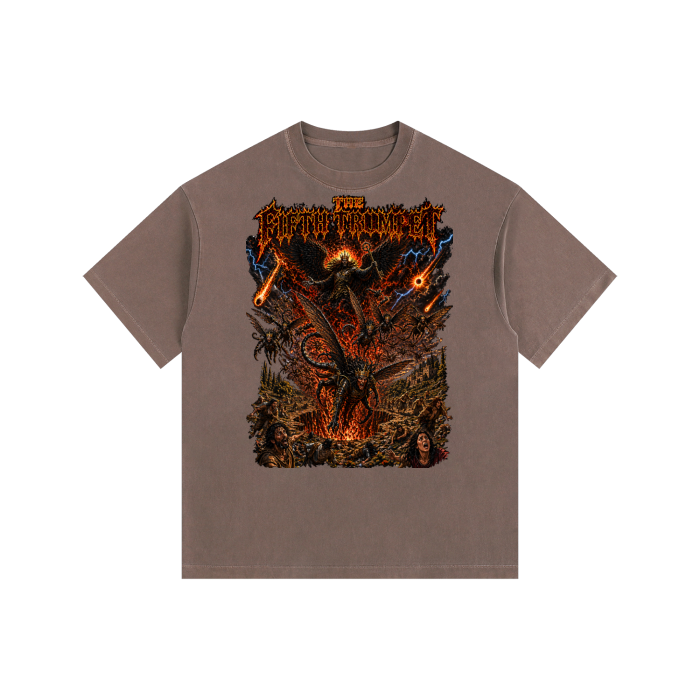 The 5th Trumpet Vintage Washed Oversized Cotton T-Shirt