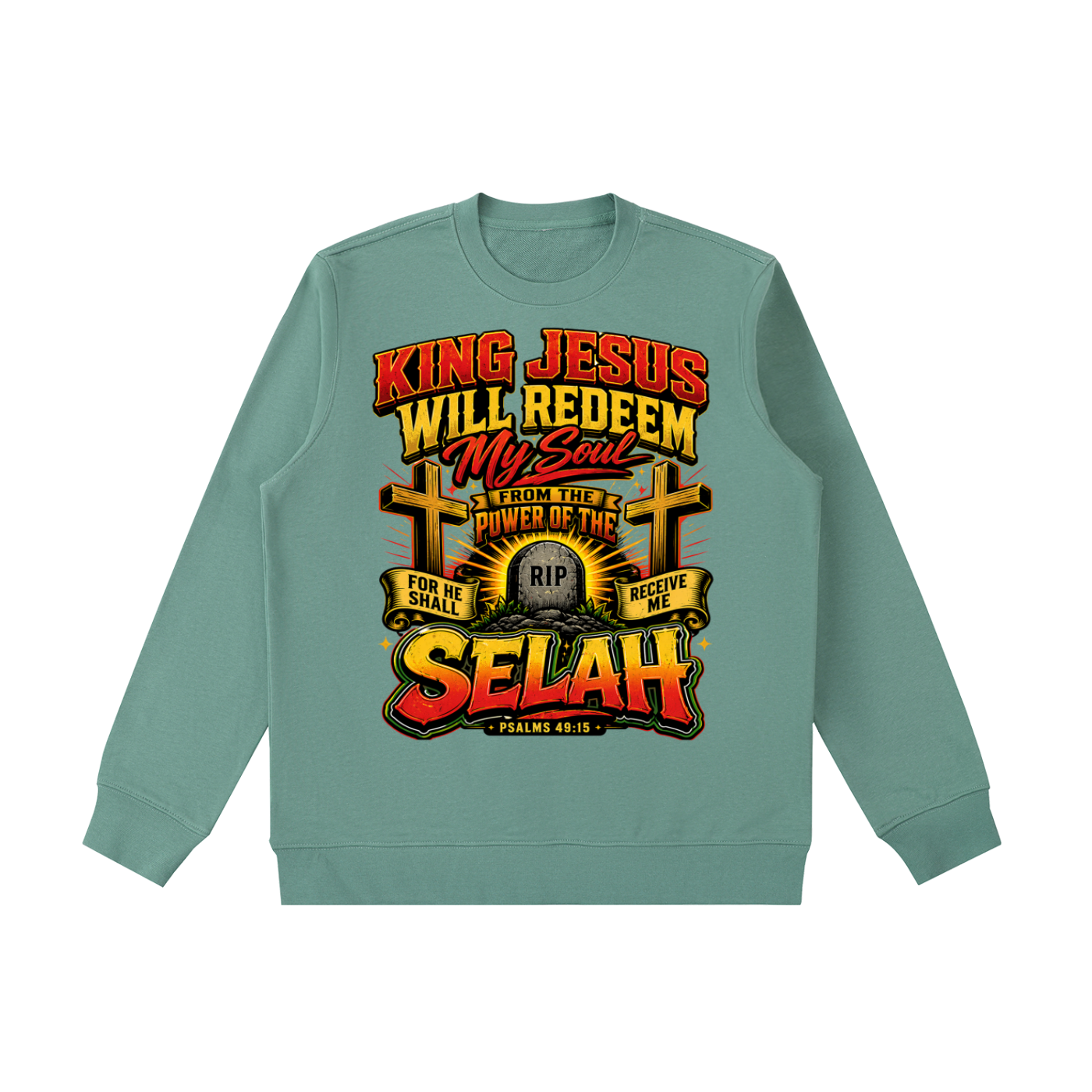 Psalms 49:15 Essential Heavyweight Crewneck  Sweatshirt