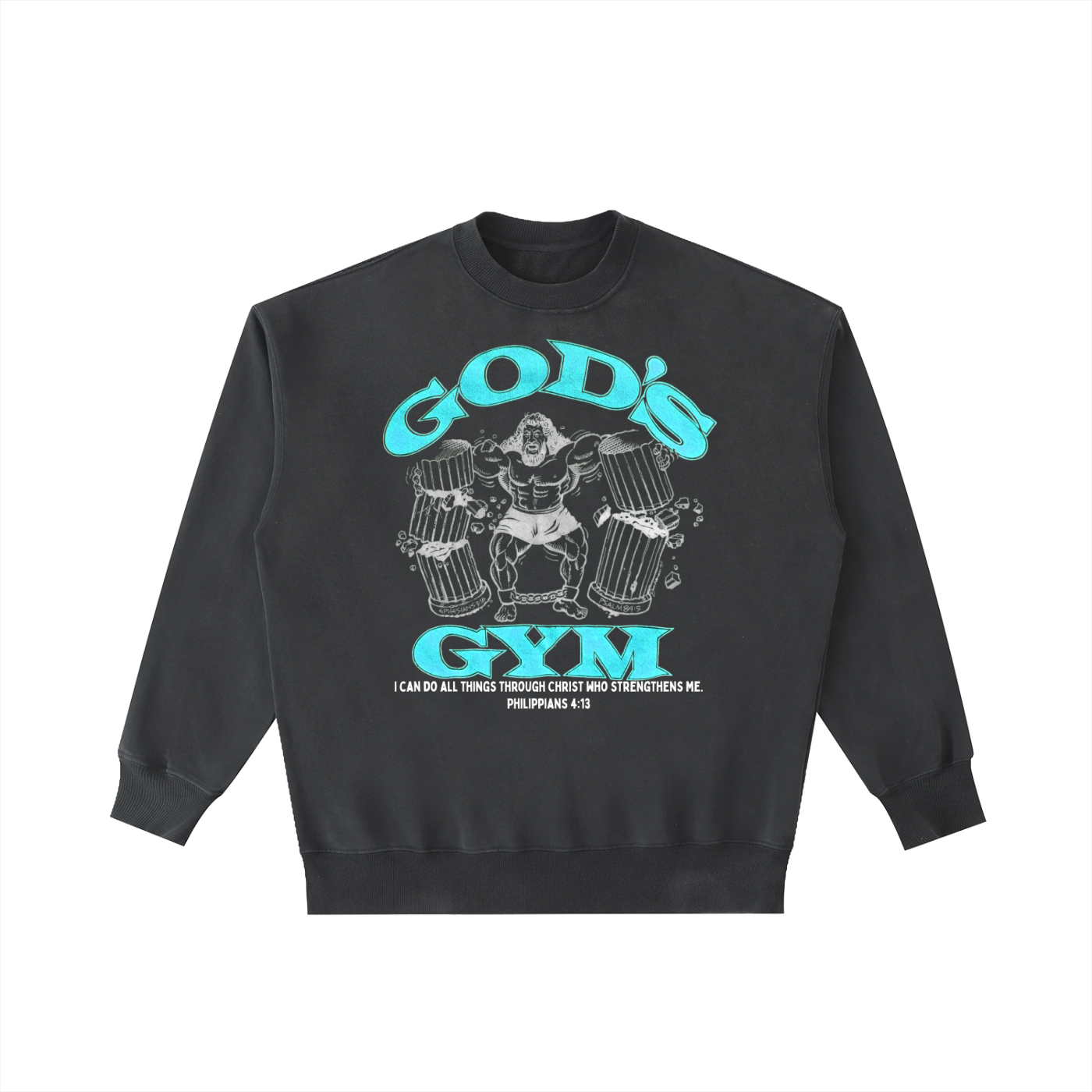 God's Gym Vintage Washed Heavyweight Crewneck Sweatshirt