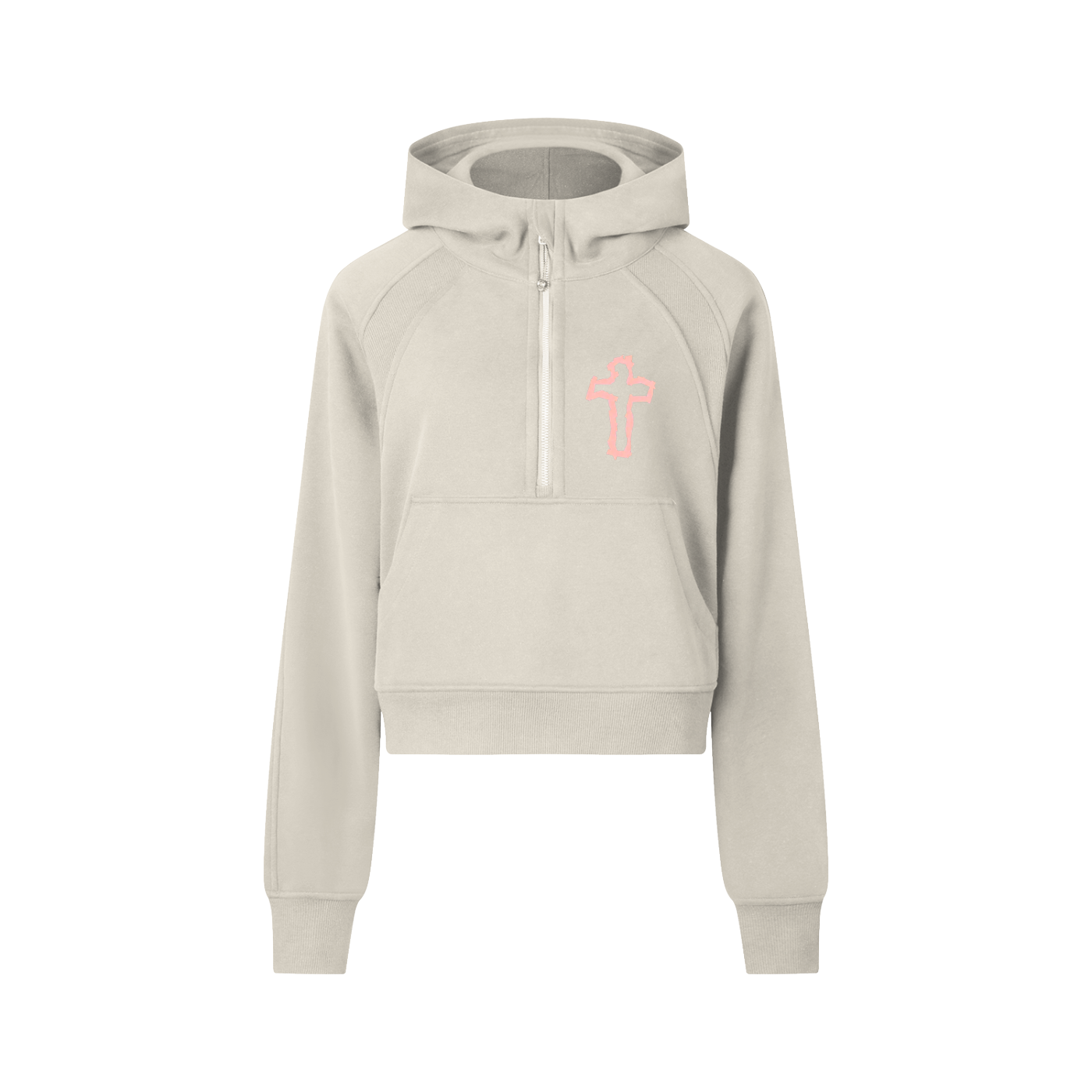"Faith" Women's Cropped Half-Zip Hoodie