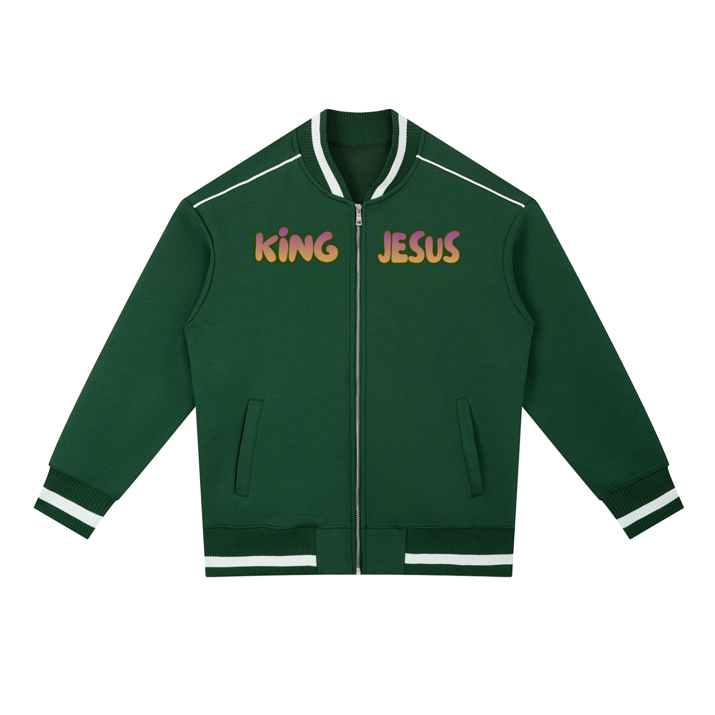 "Psalm 103:1" Contrast Piping Zip Bomber Jacket