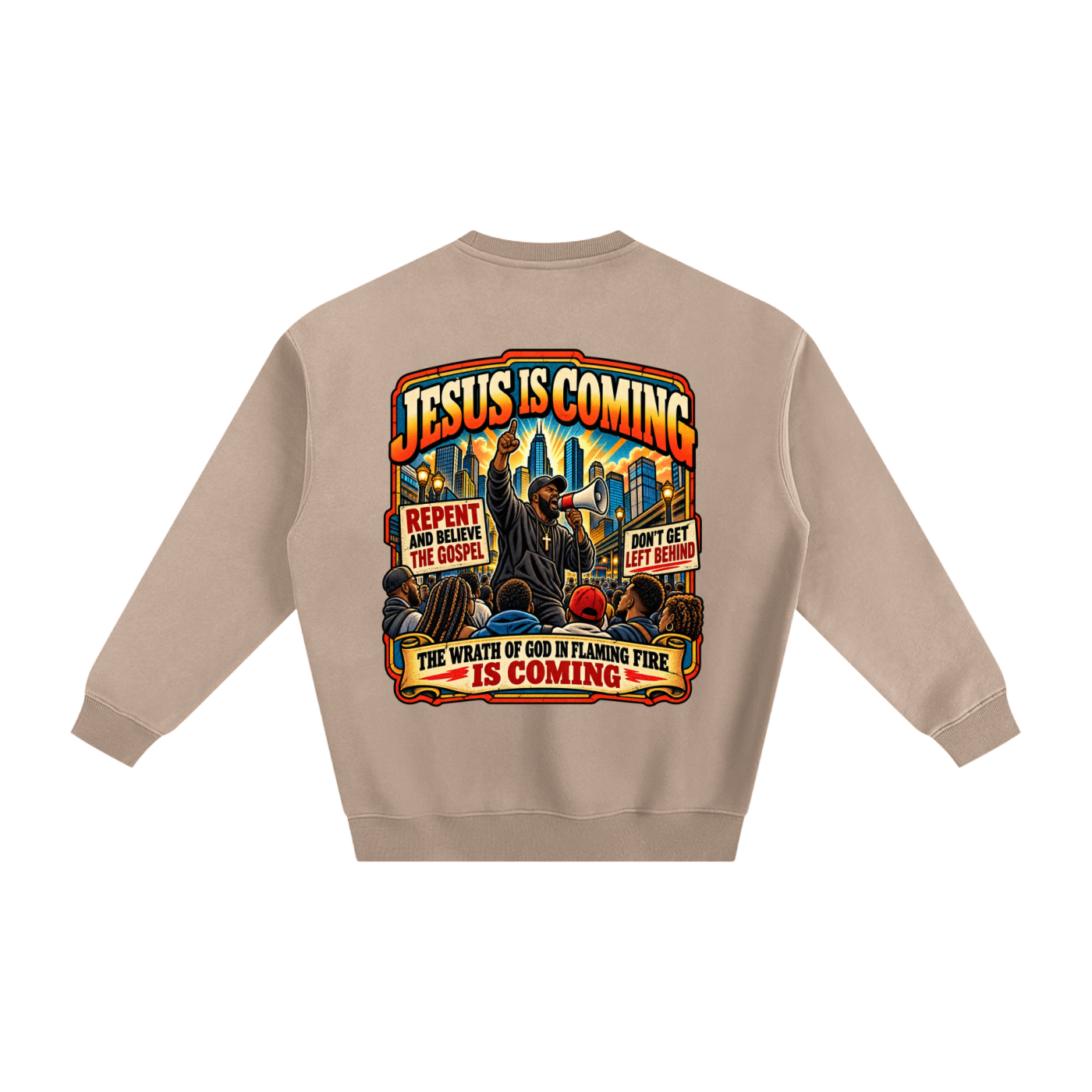 Warning before destruction Fleeced Sweatshirt