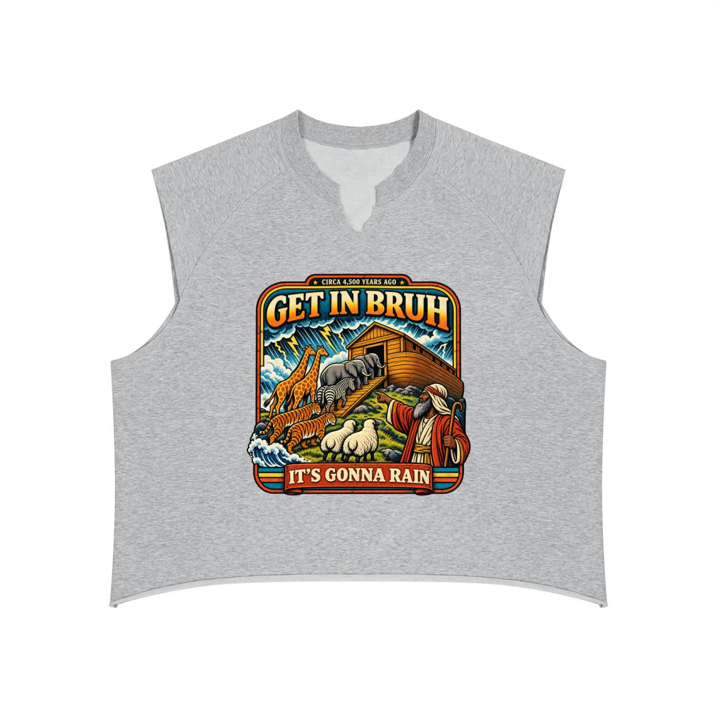 Flaming Fire Men’s Boxy Raw Hem Tank Top
