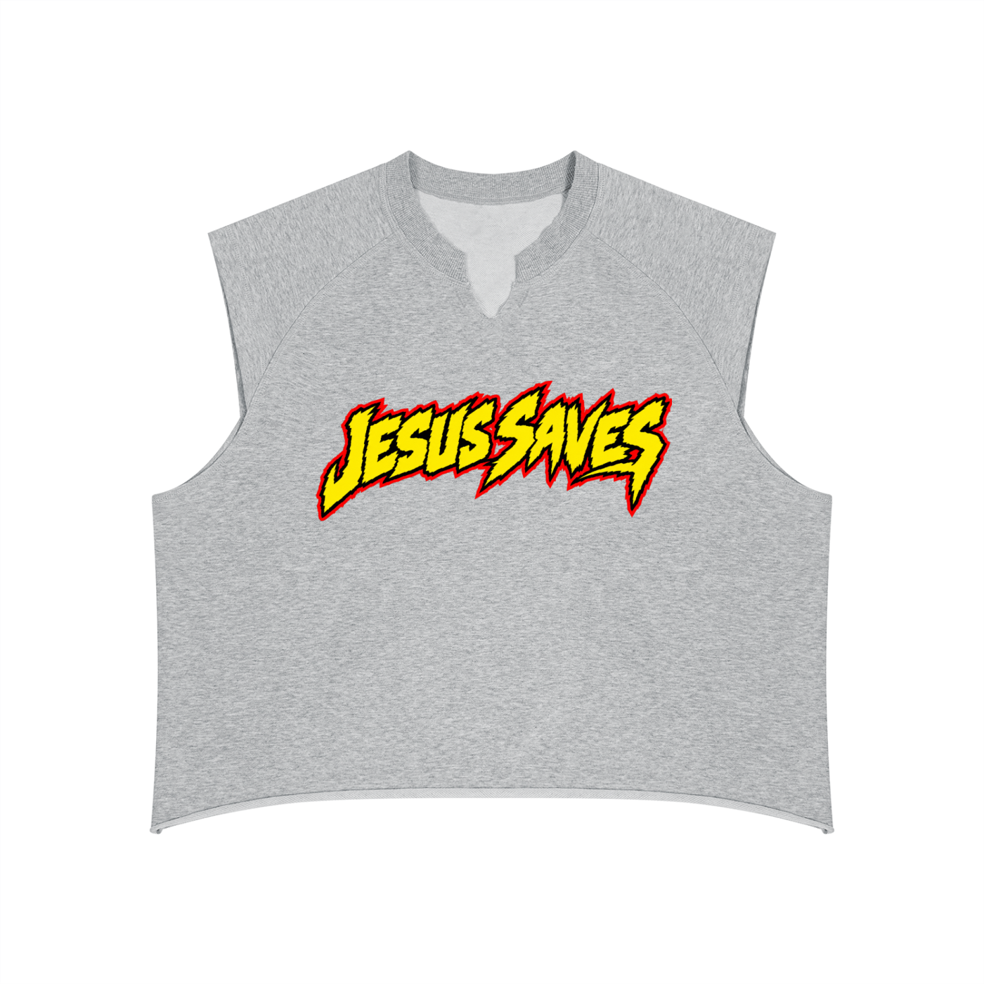 Jesus Saves Men’s Boxy Raw Hem Tank Top