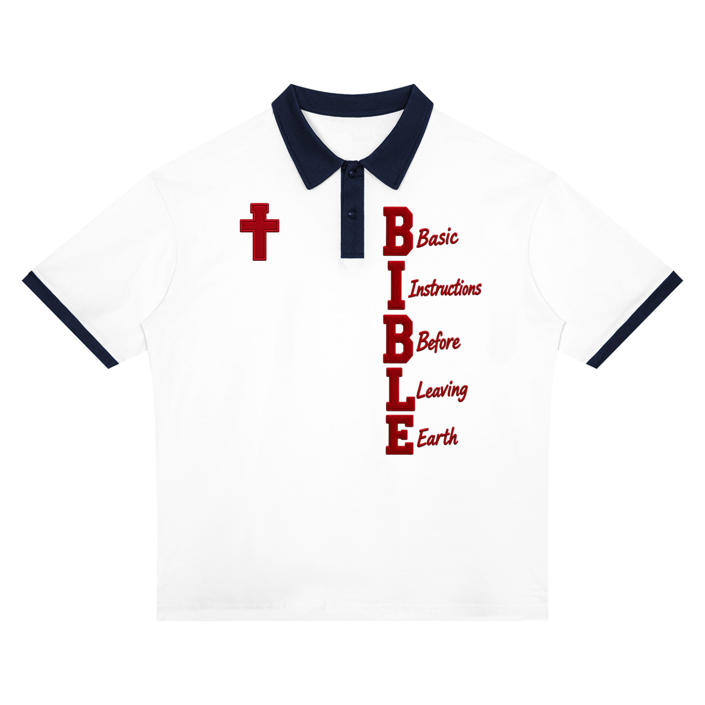 BIBLE Unisex Color Block Polo Shirt