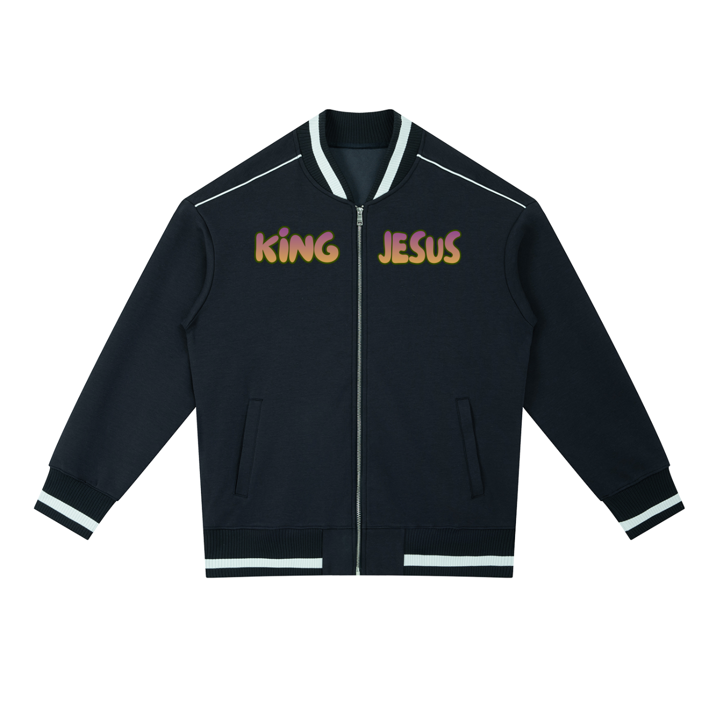 "Psalm 103:1" Contrast Piping Zip Bomber Jacket