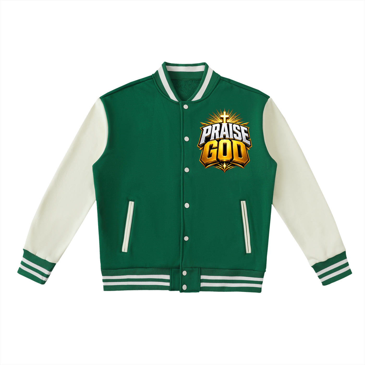 Psalm 34:1 Two-Tone Fleeced Varsity Jacket