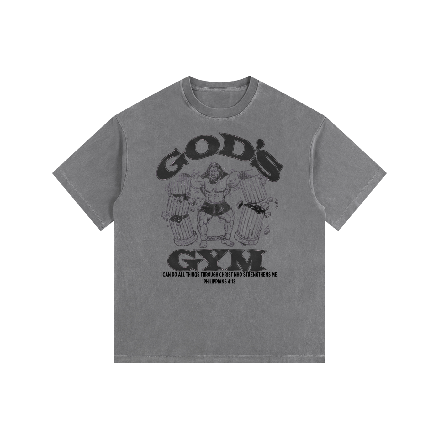 God's Gym Vintage Washed Oversized Cotton T-Shirt