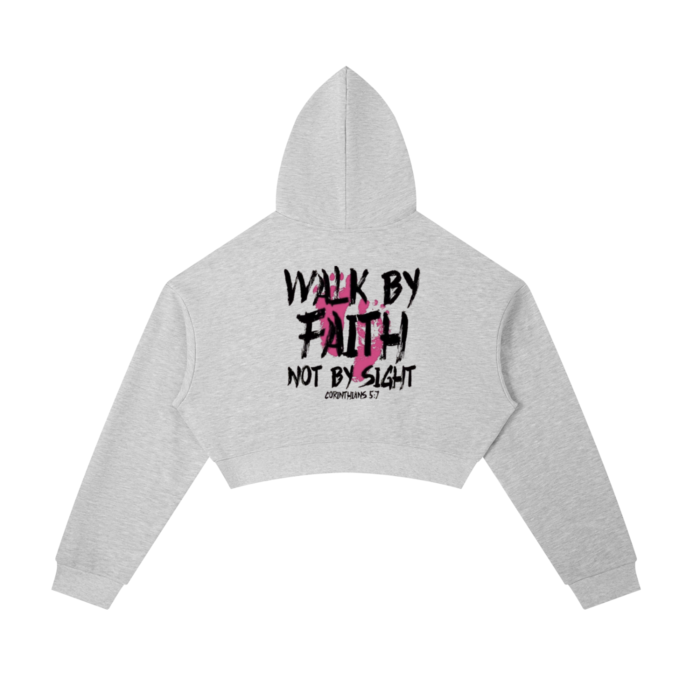 Saved by grace/walk by faith Essential Cropped Zip-Up Hoodie
