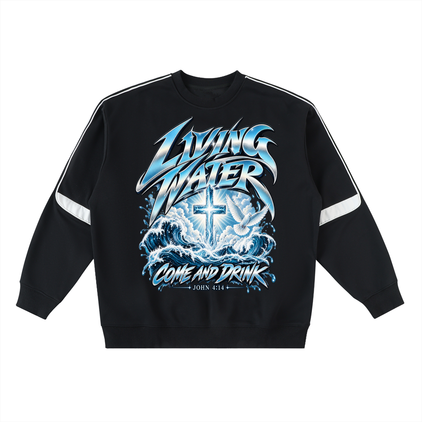 Living Water Oversized Crewneck Taped Sweatshirt