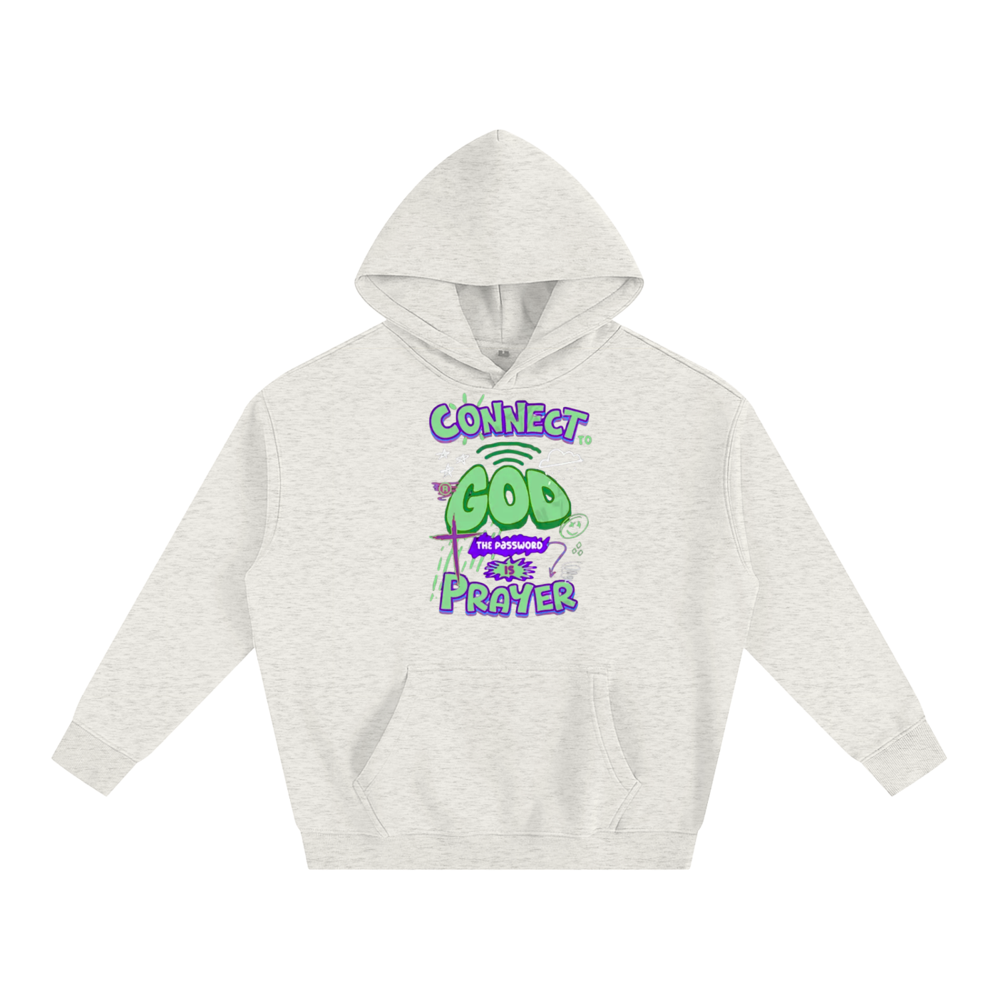 "Connect with God" Oversize Fleeced Hoodie
