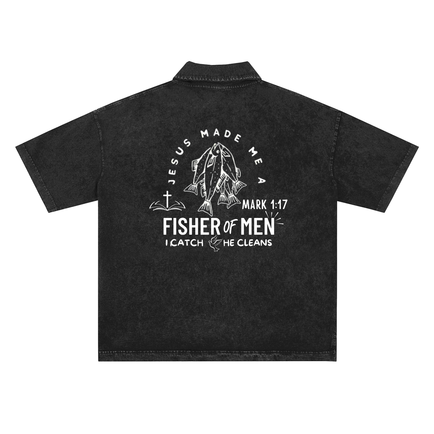 Jesus is king Heavyweight Snow-Washed Polo T-Shirt