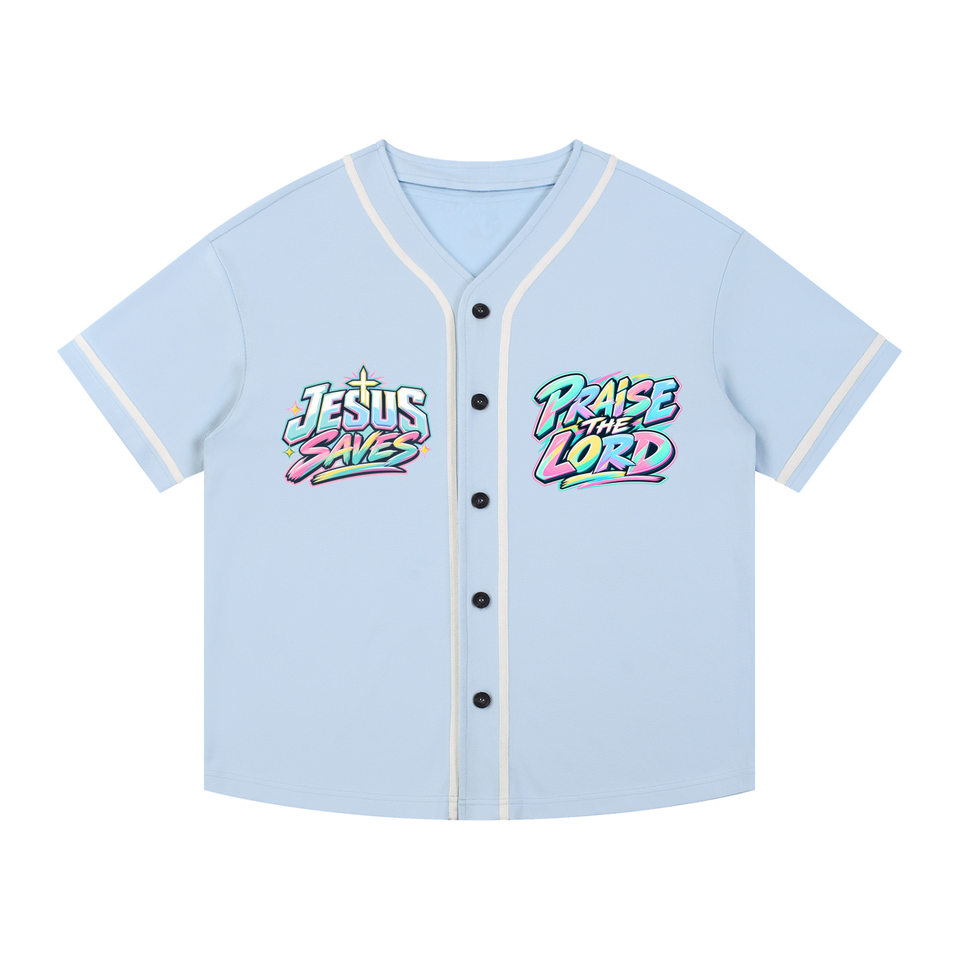 Child of God/Praise the LORD Contrast Piped Button-Up Jersey
