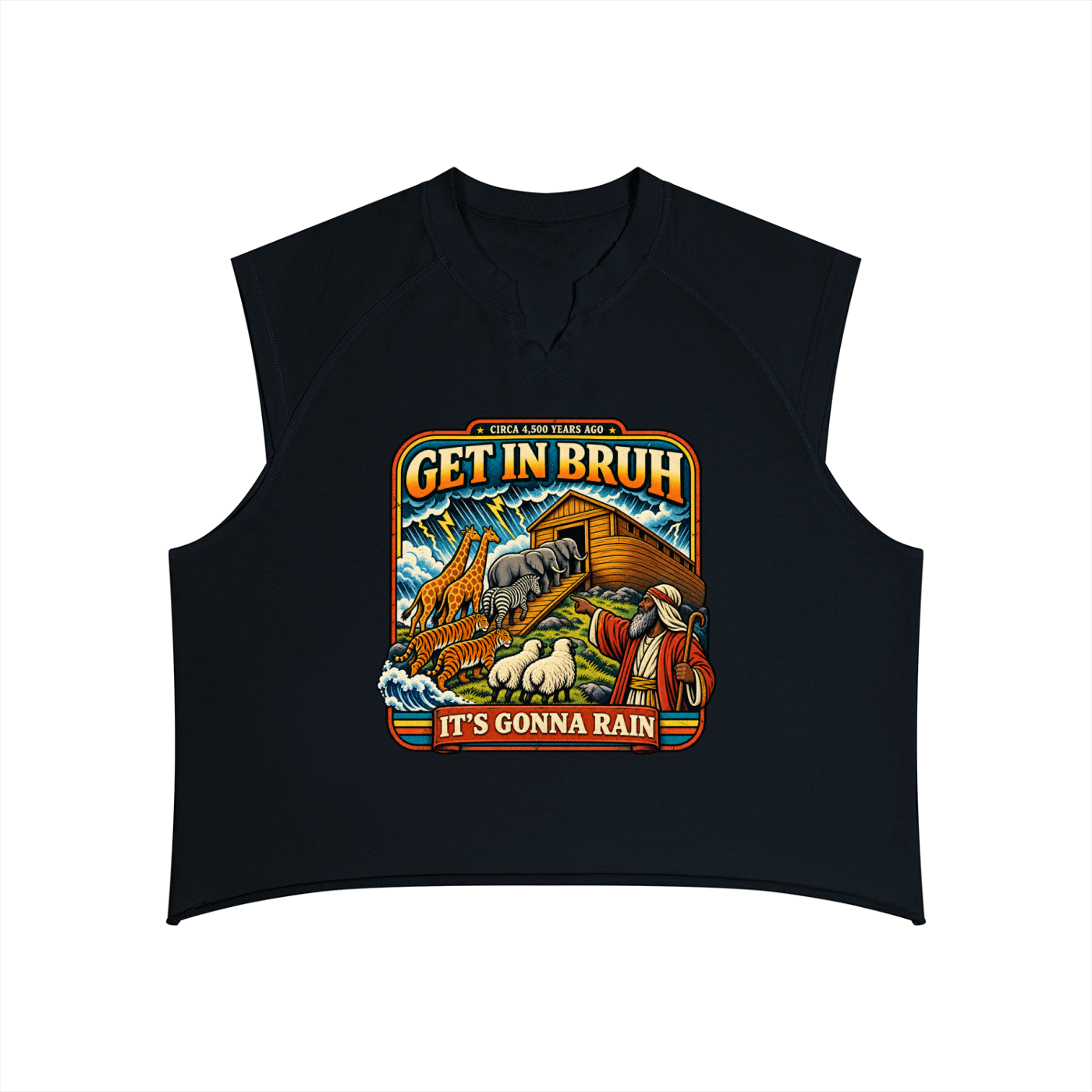 Flaming Fire Men’s Boxy Raw Hem Tank Top