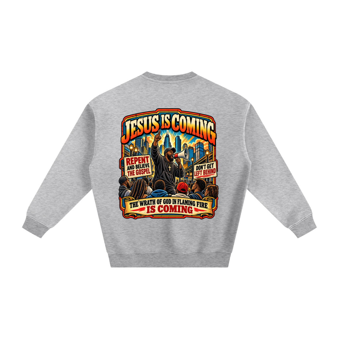 Warning before destruction Fleeced Sweatshirt