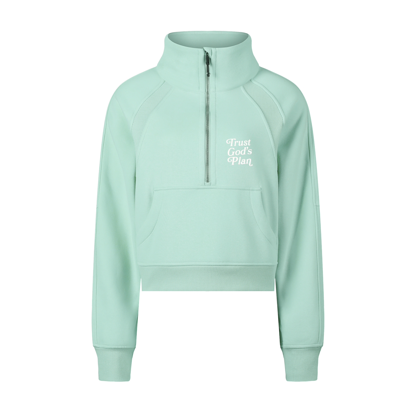 "He is RISEN" Women's Cropped Half-Zip Sweatshirt
