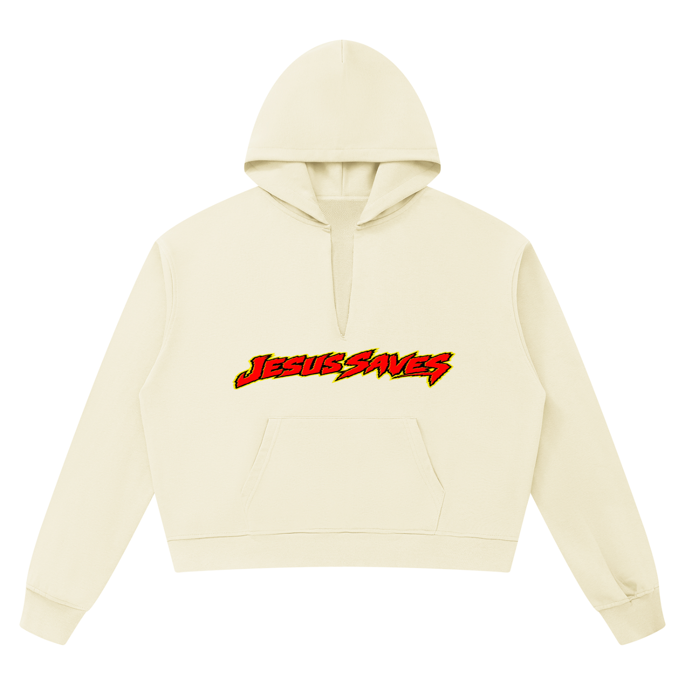 Jesus Saves Unisex Boxy Raw Edge Hoodie