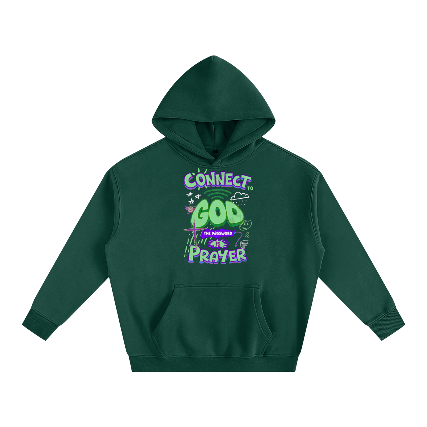 "Connect with God" Oversize Fleeced Hoodie