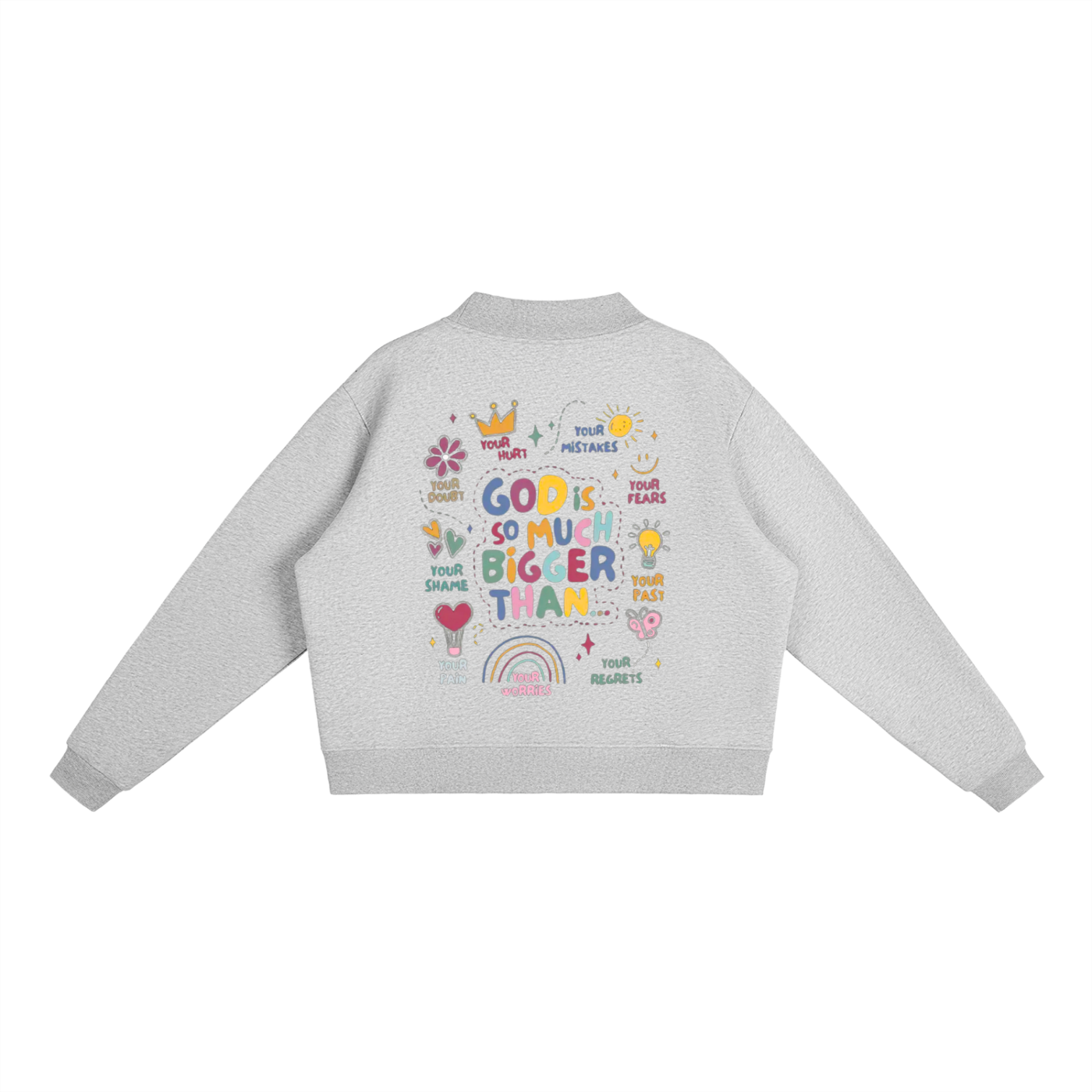 "God is Bigger" Women's Essential Fleece Mid-Neck Crew Sweatshirt