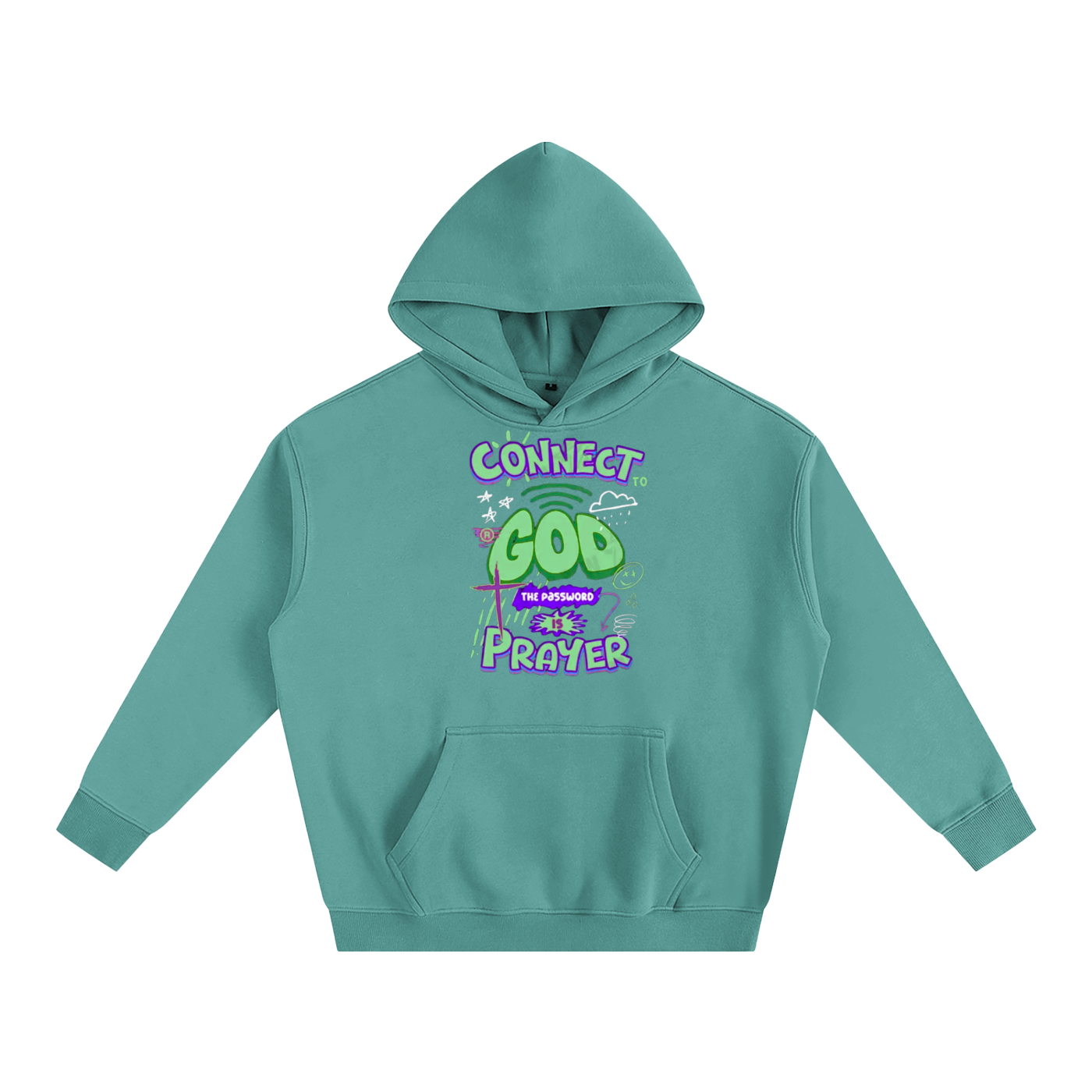 "Connect with God" Oversize Fleeced Hoodie