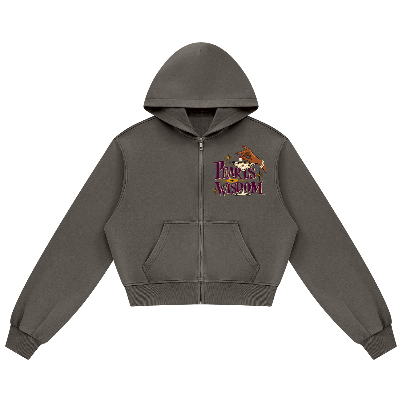 Pearl's of Wisdom Women's Mineral Wash Full Zip Hoodie