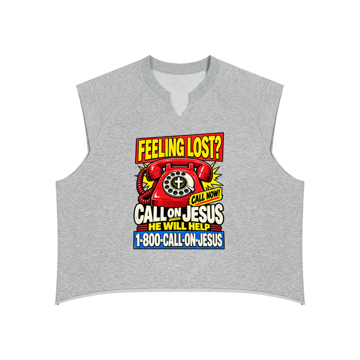 Call on Jesus Men’s Boxy Raw Hem Tank Top