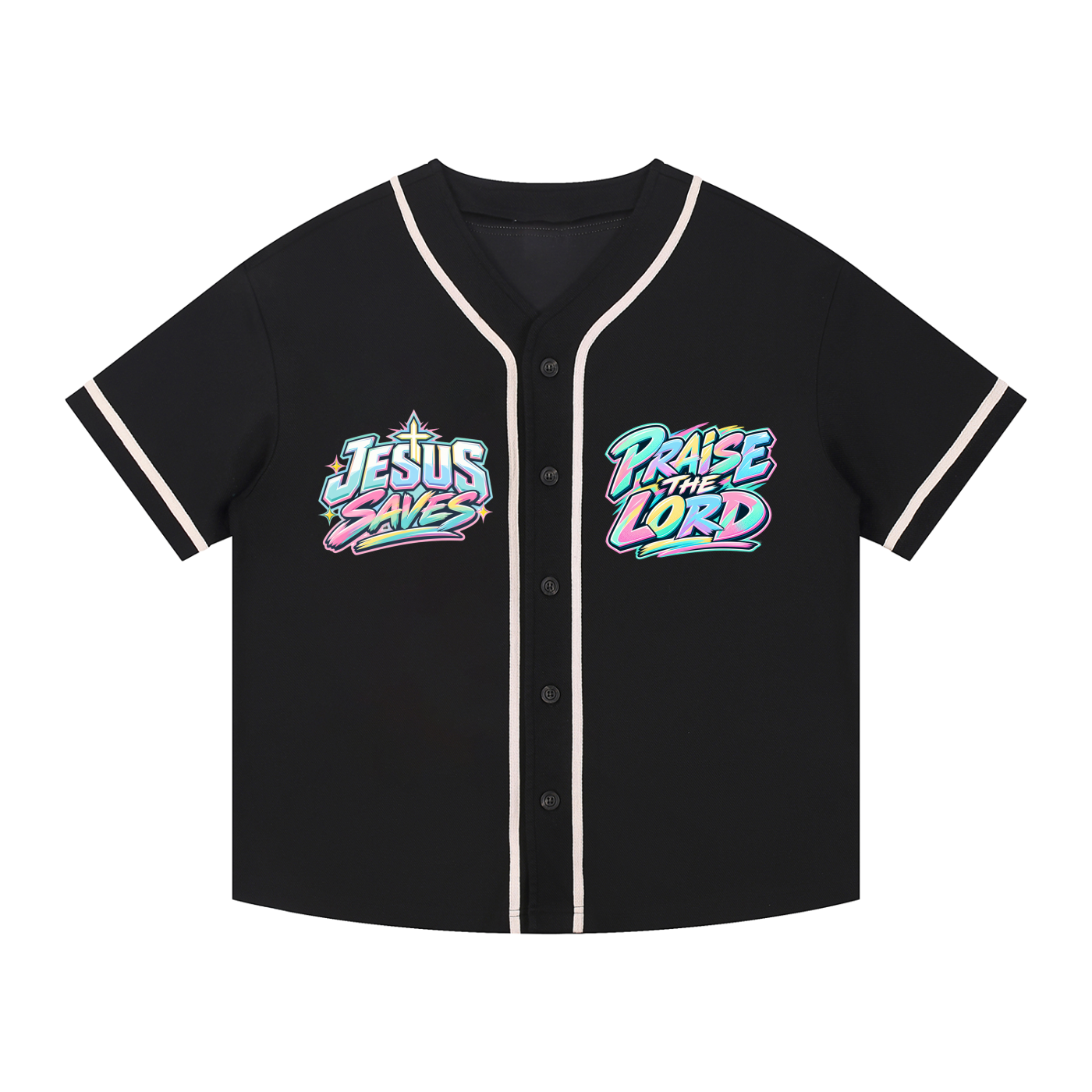 Child of God/Praise the LORD Contrast Piped Button-Up Jersey