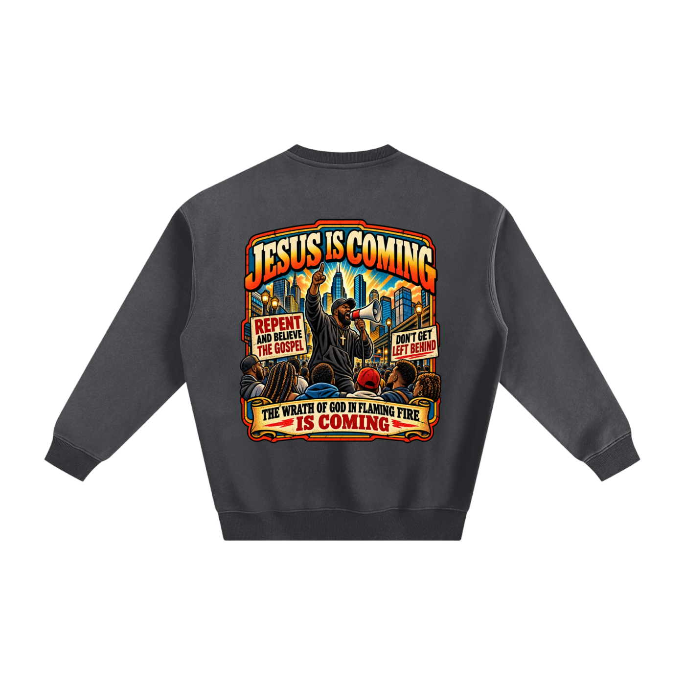 Warning before destruction Fleeced Sweatshirt