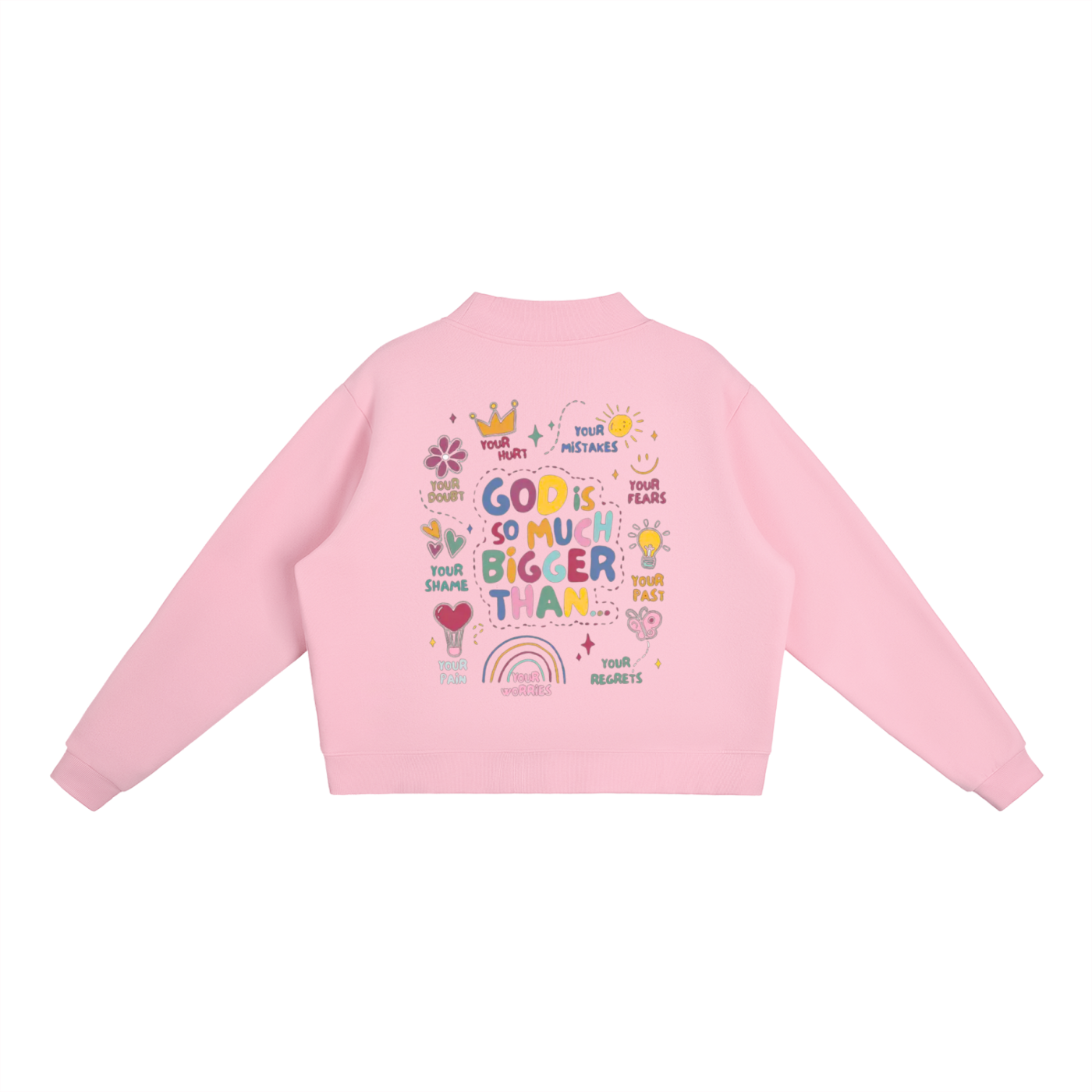 "God is Bigger" Women's Essential Fleece Mid-Neck Crew Sweatshirt