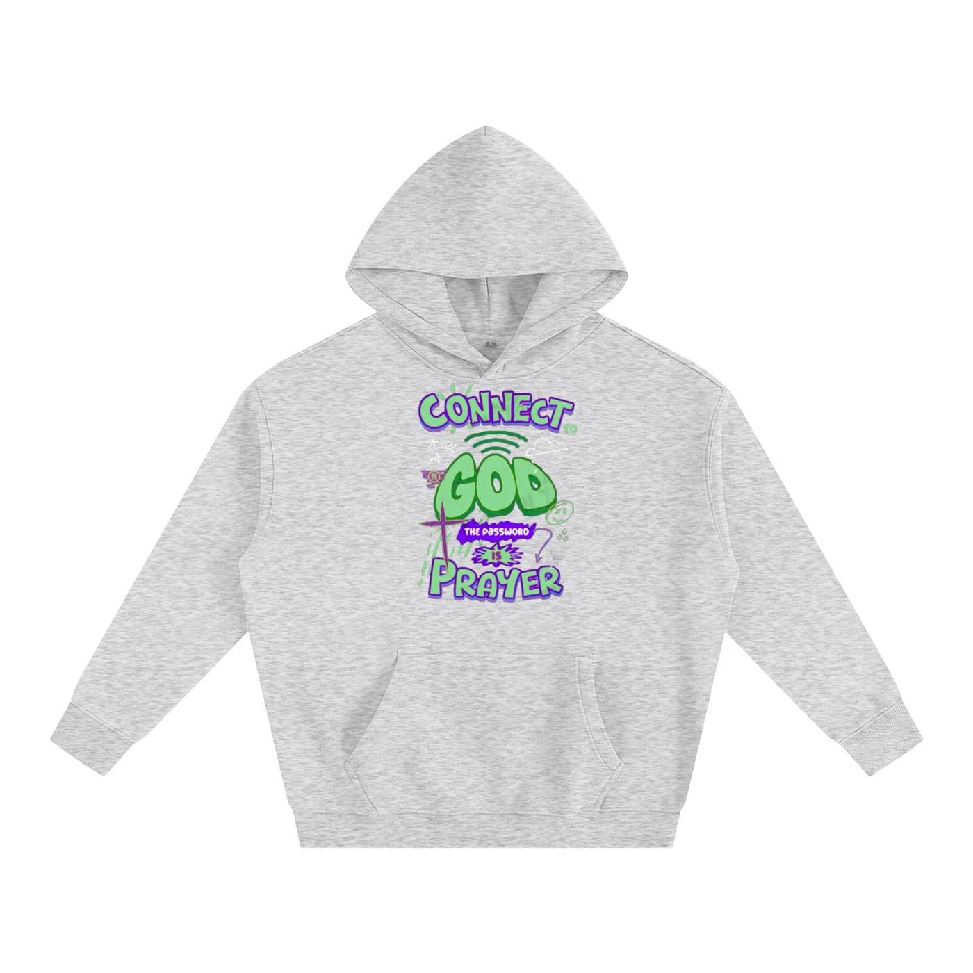 "Connect with God" Oversize Fleeced Hoodie